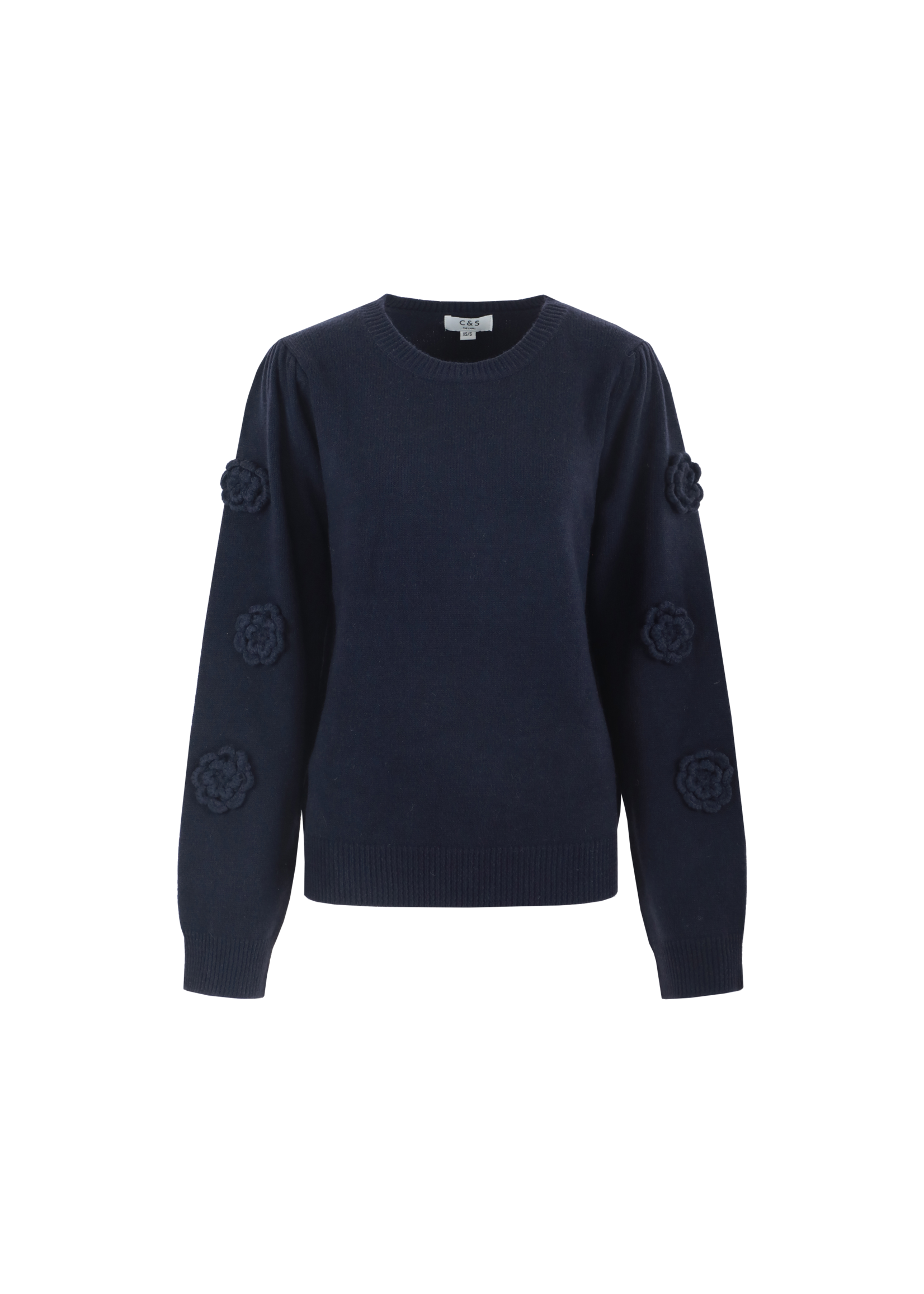 C&S The Label Amira Knit Top Midnight Blue