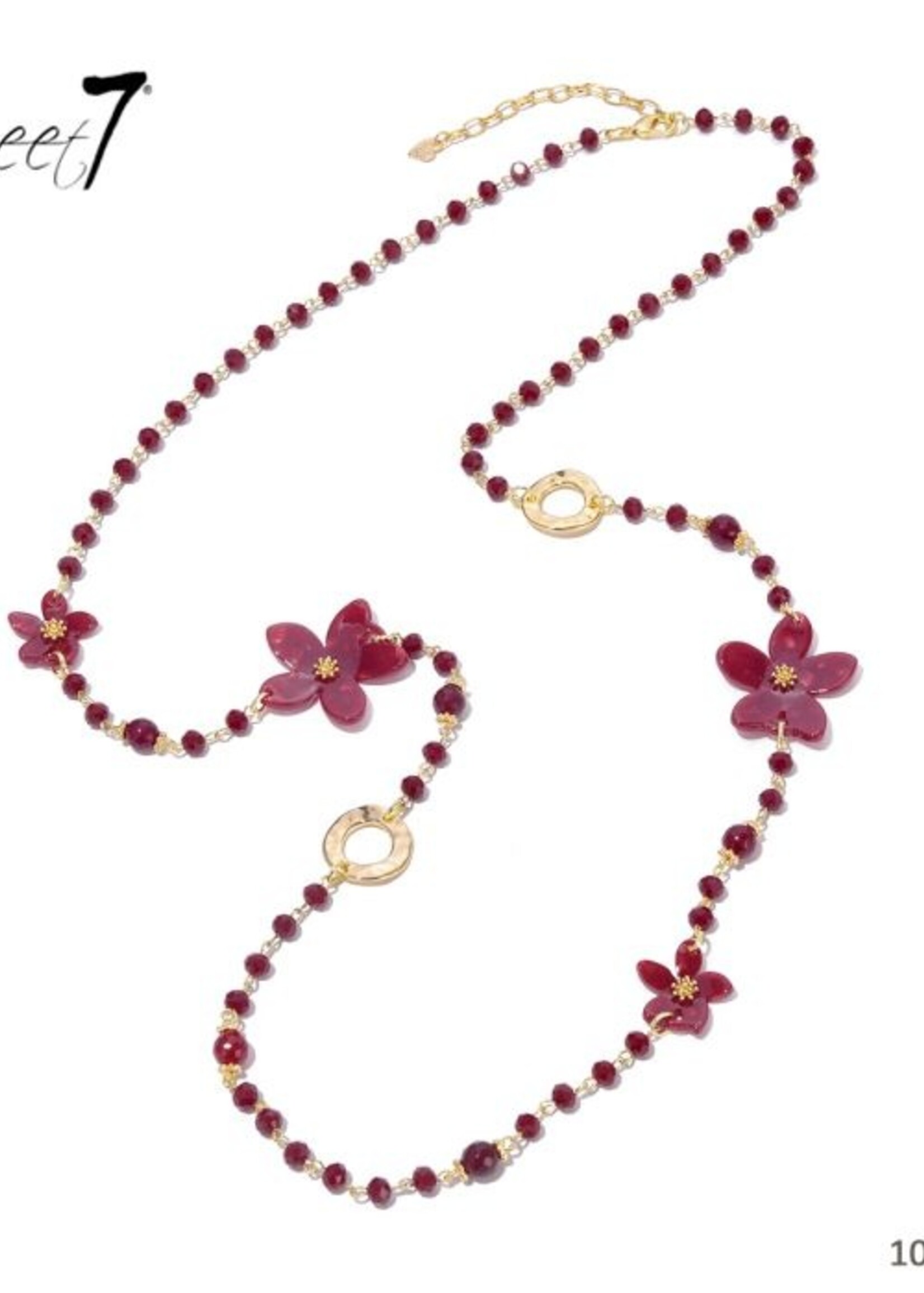 Sweet7 Ketting lang Grace rood