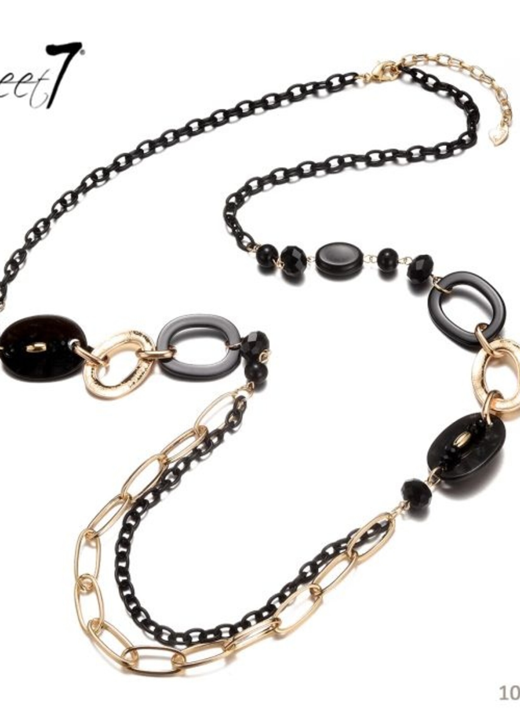 Sweet7 Ketting lang Gonny zwart