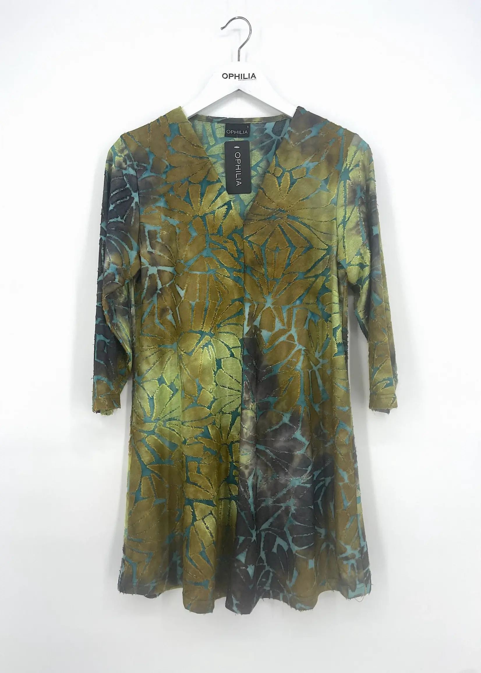Ophilia Rina Tie Dye Forest Leaves Green