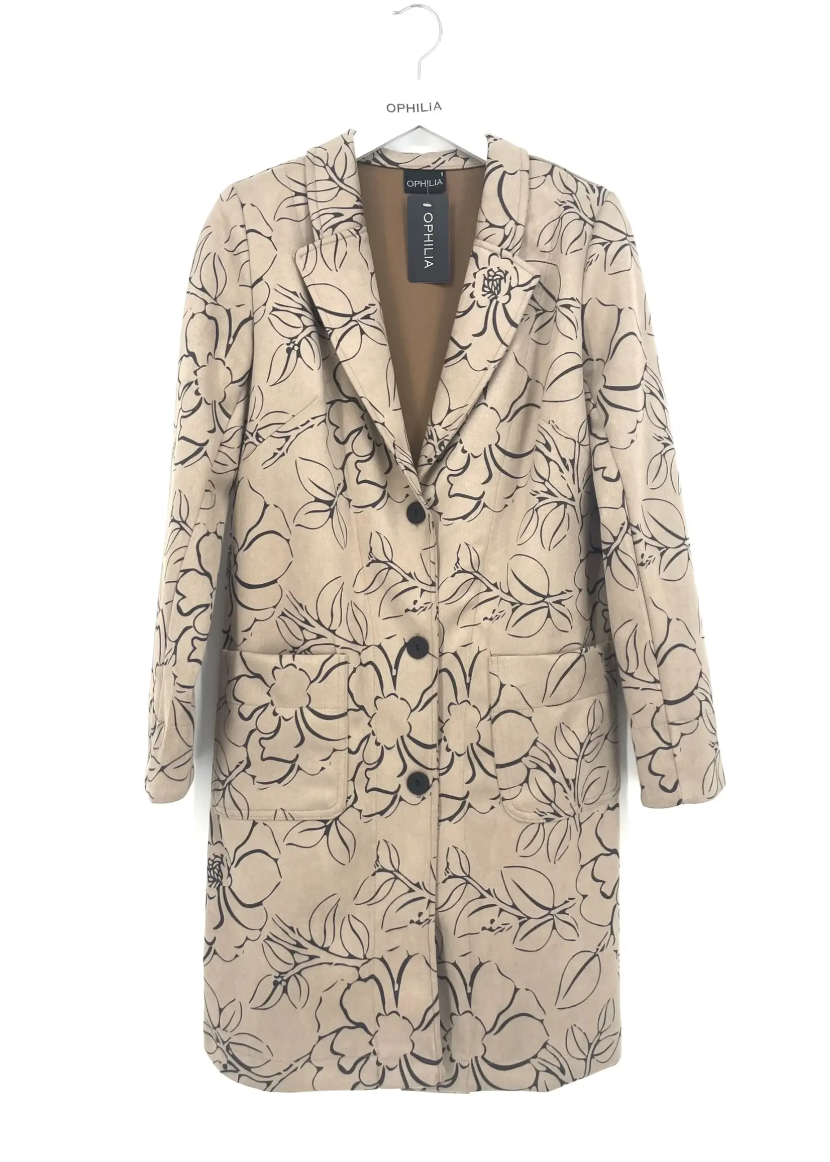 Ophilia Jolie 25W Scuba Suede Dessin Flower Sand Maat 1