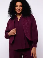 Exxcellent Jenna Gilet Mauve Wine