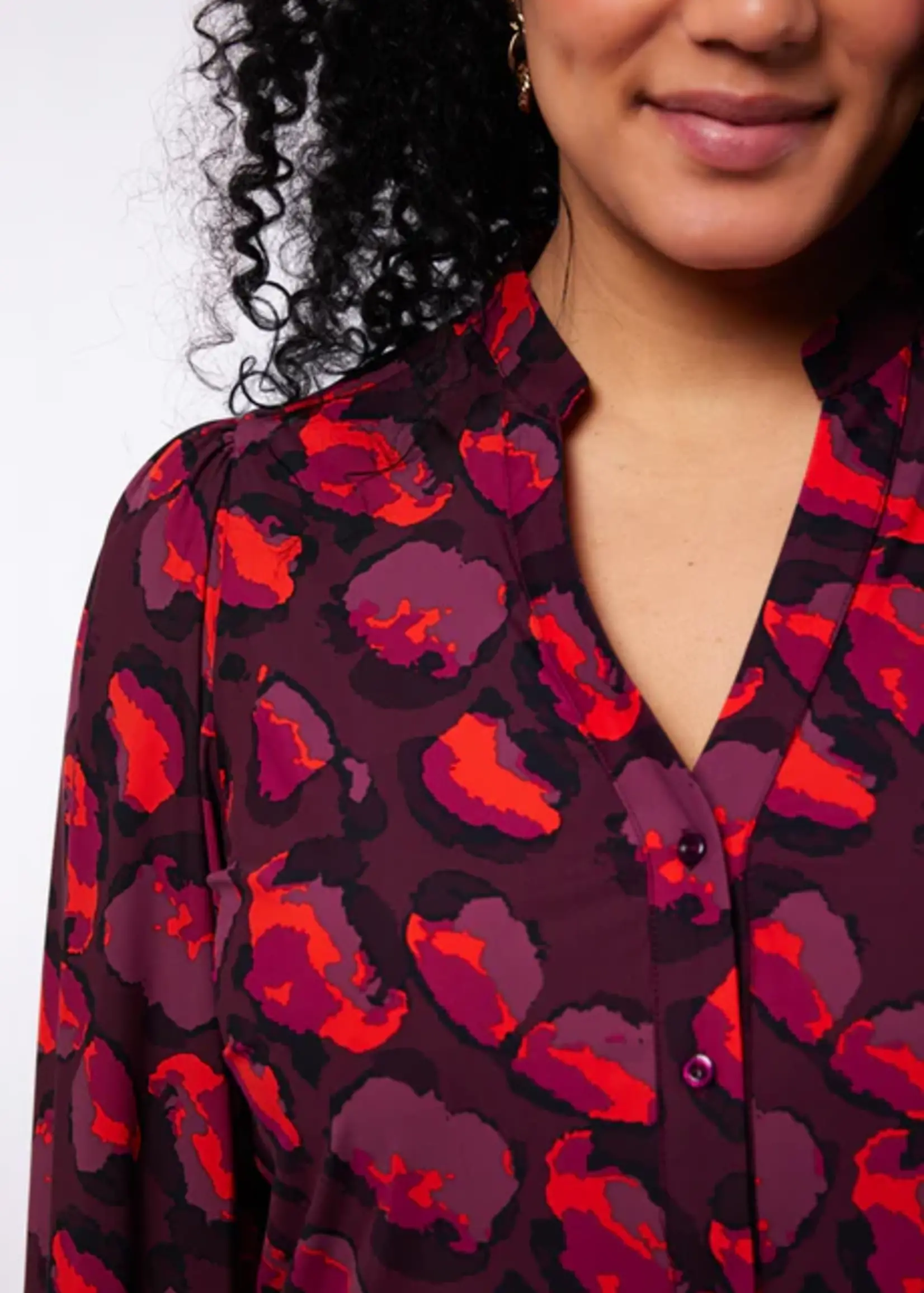 Exxcellent Skye Blouse Mauve Wine/Poppy