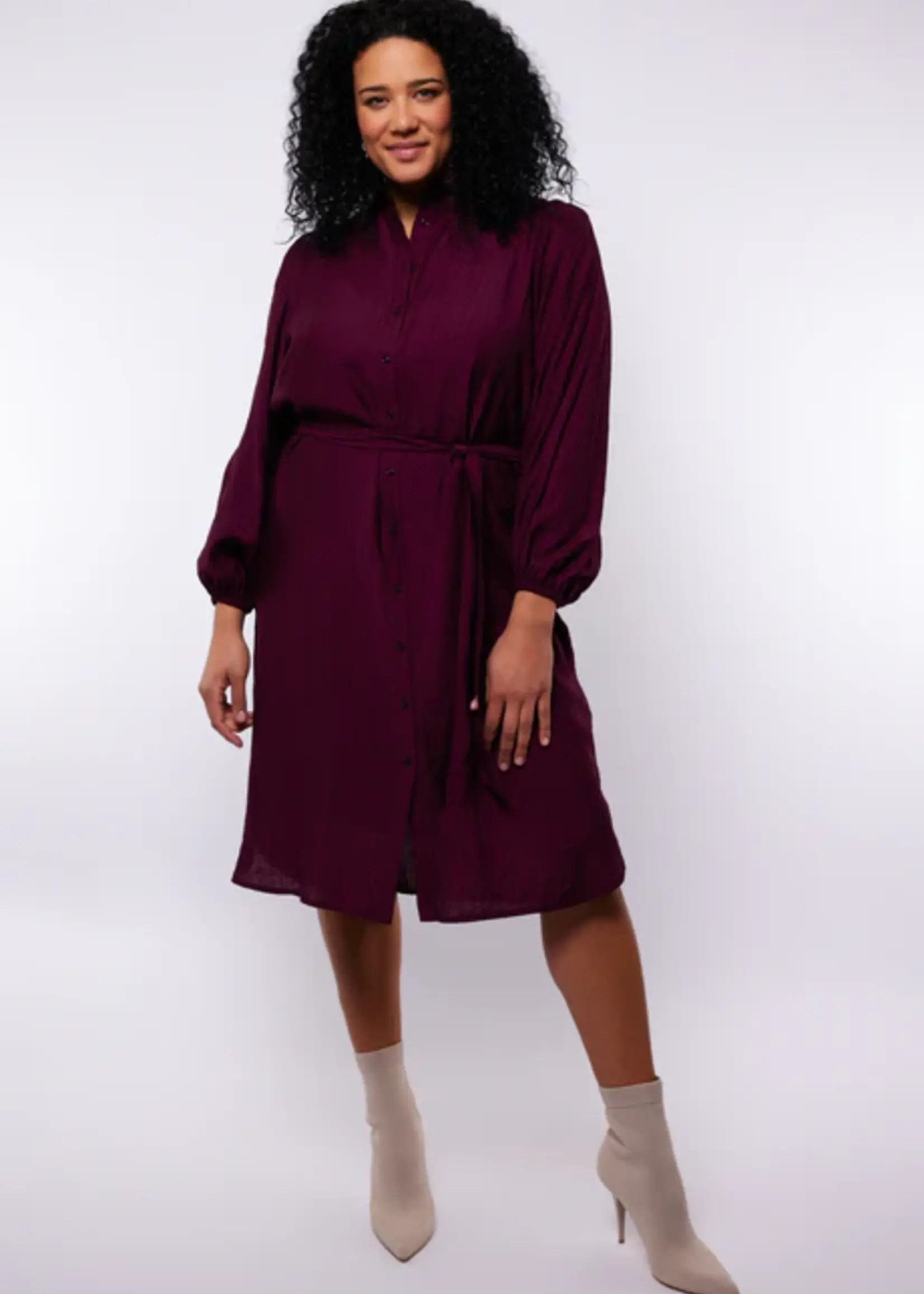 Exxcellent Teresa Dress Mauve Wine