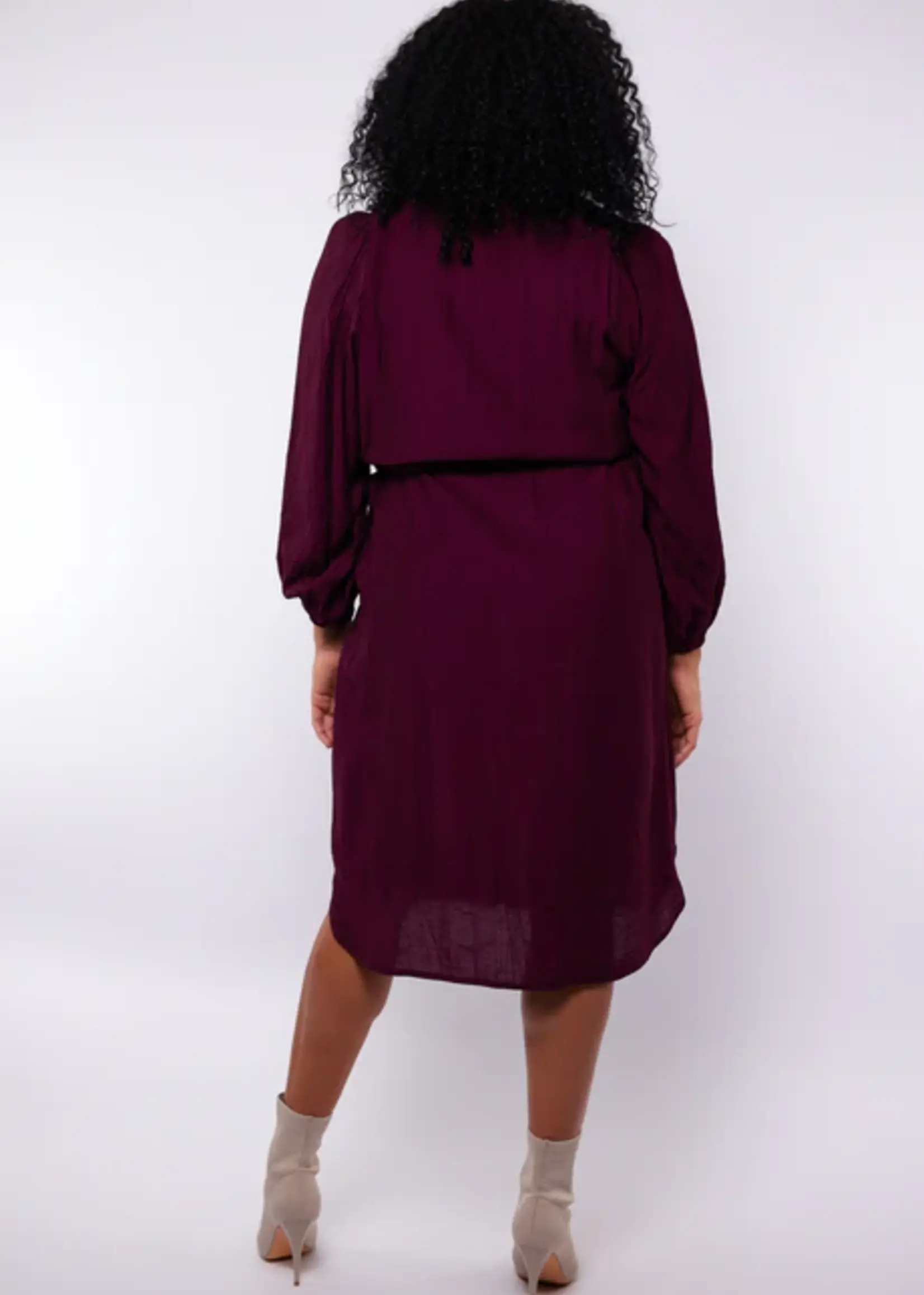 Exxcellent Teresa Dress Mauve Wine