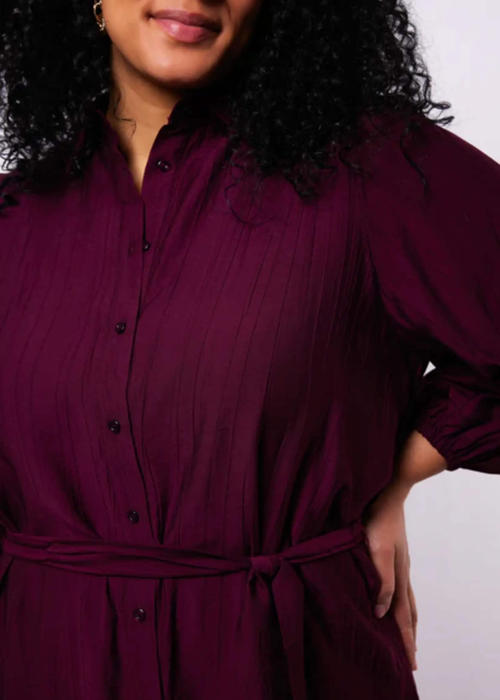Exxcellent Teresa Dress Mauve Wine