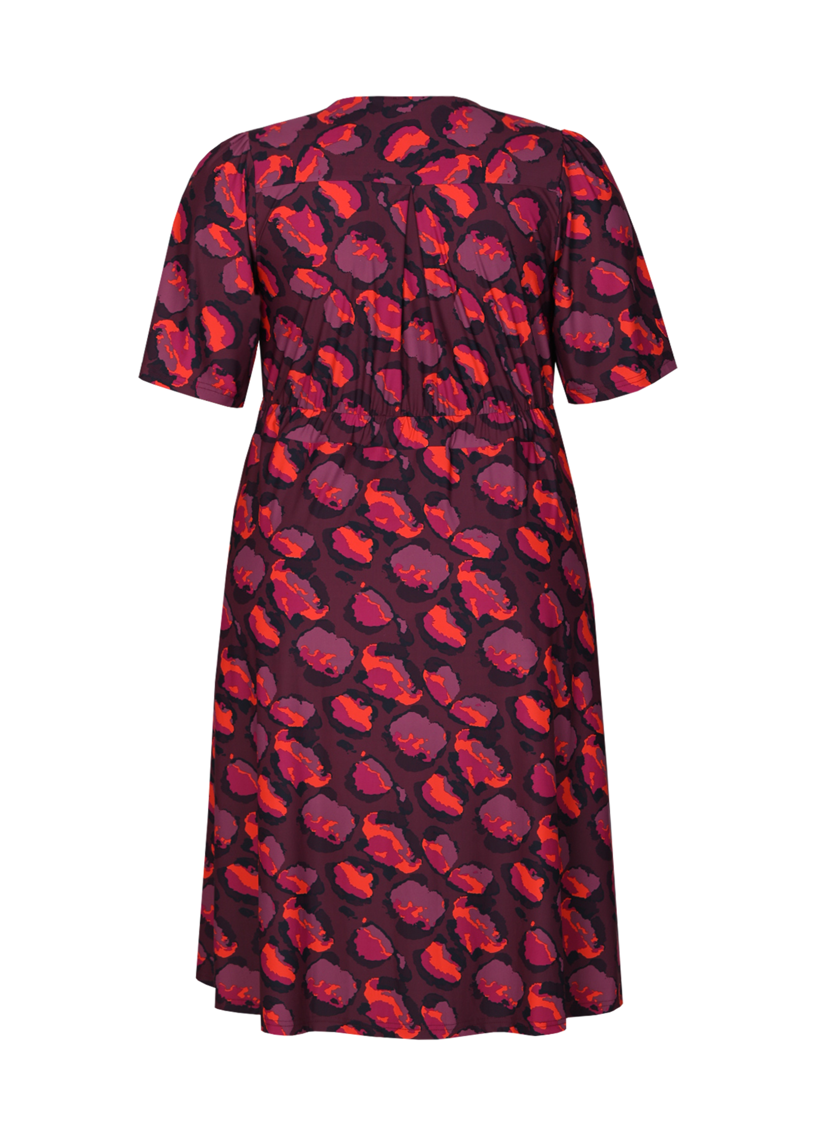Exxcellent Shayla Dress Mauve Wine/Poppy