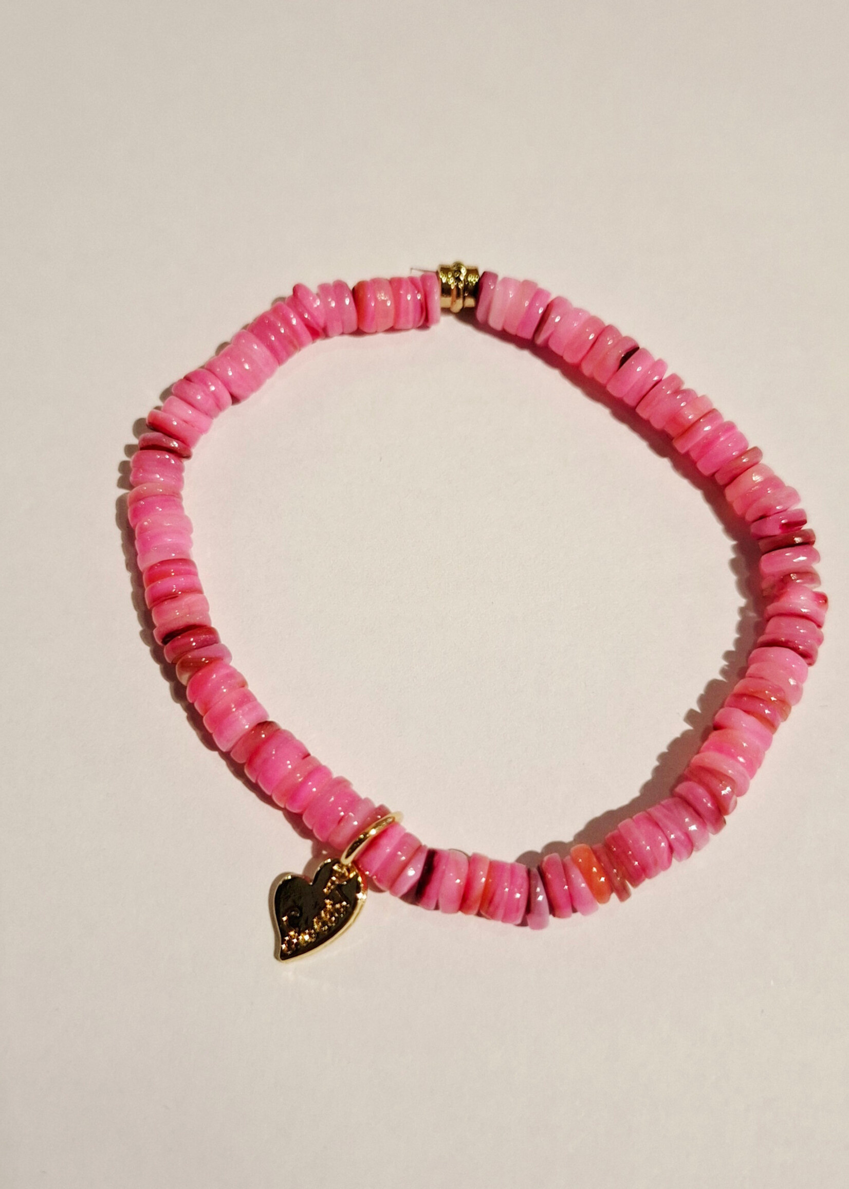 Armband Naomi roze schelp