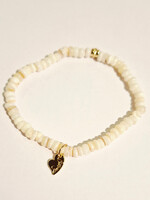 Armband Naomi wit schelp