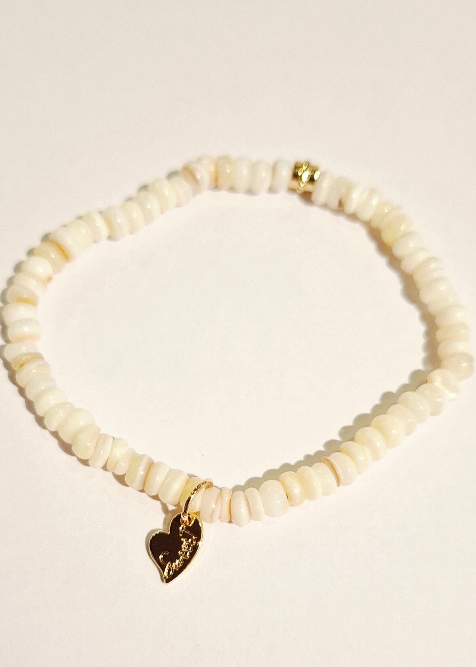 Armband Naomi wit schelp
