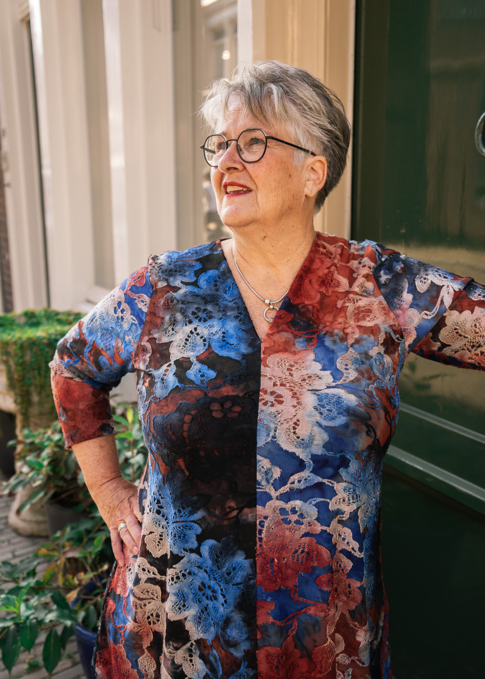 Ophilia Rina Tie Dye Blue Garden