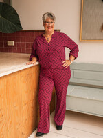 Exxcellent Trisha Pants Raspberry / Mauve Wine