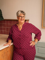 Exxcellent Tori Blouse Raspberry / Mauve Wine