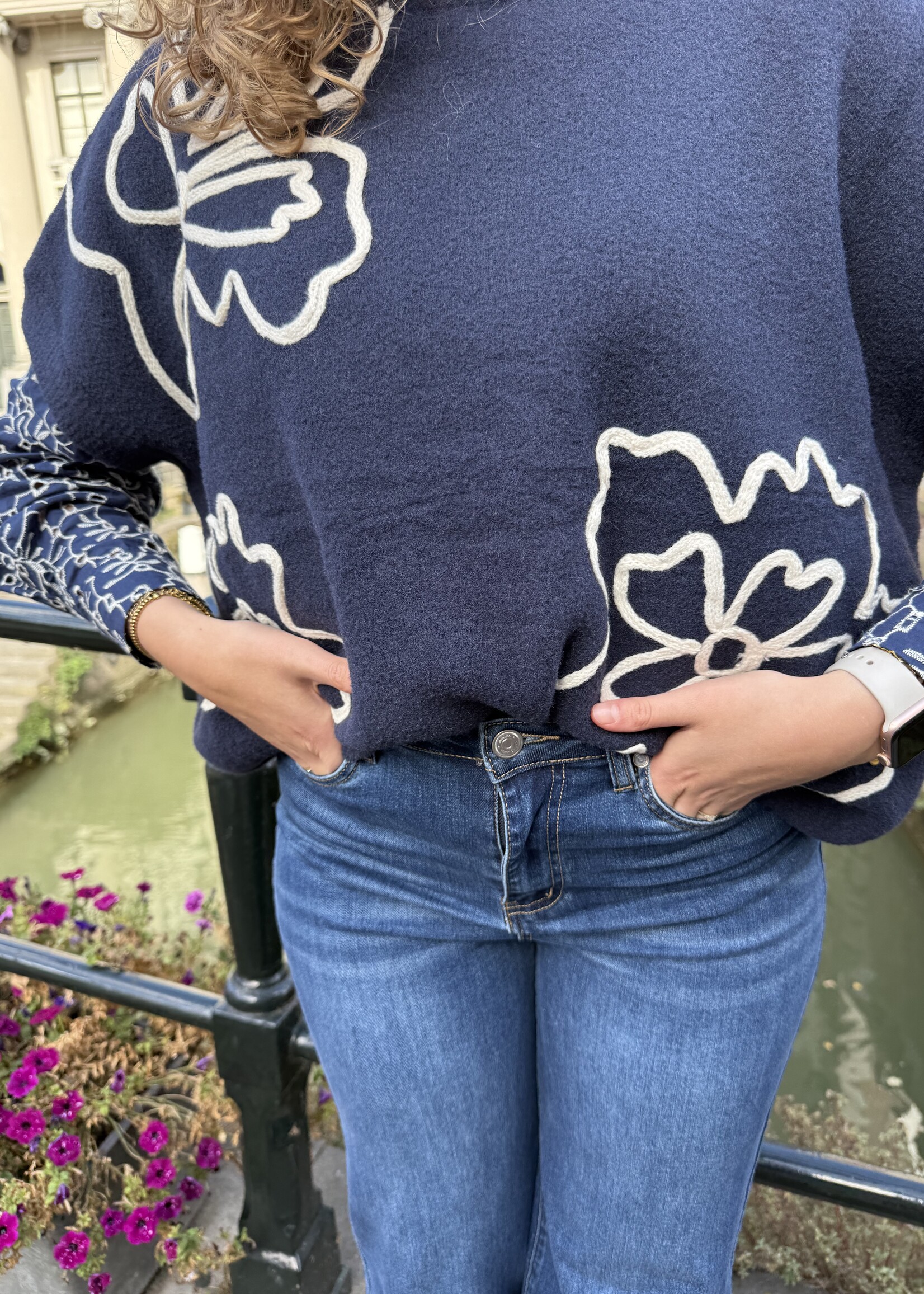 C&S The Label Nicole Pants Denim Dark Blue