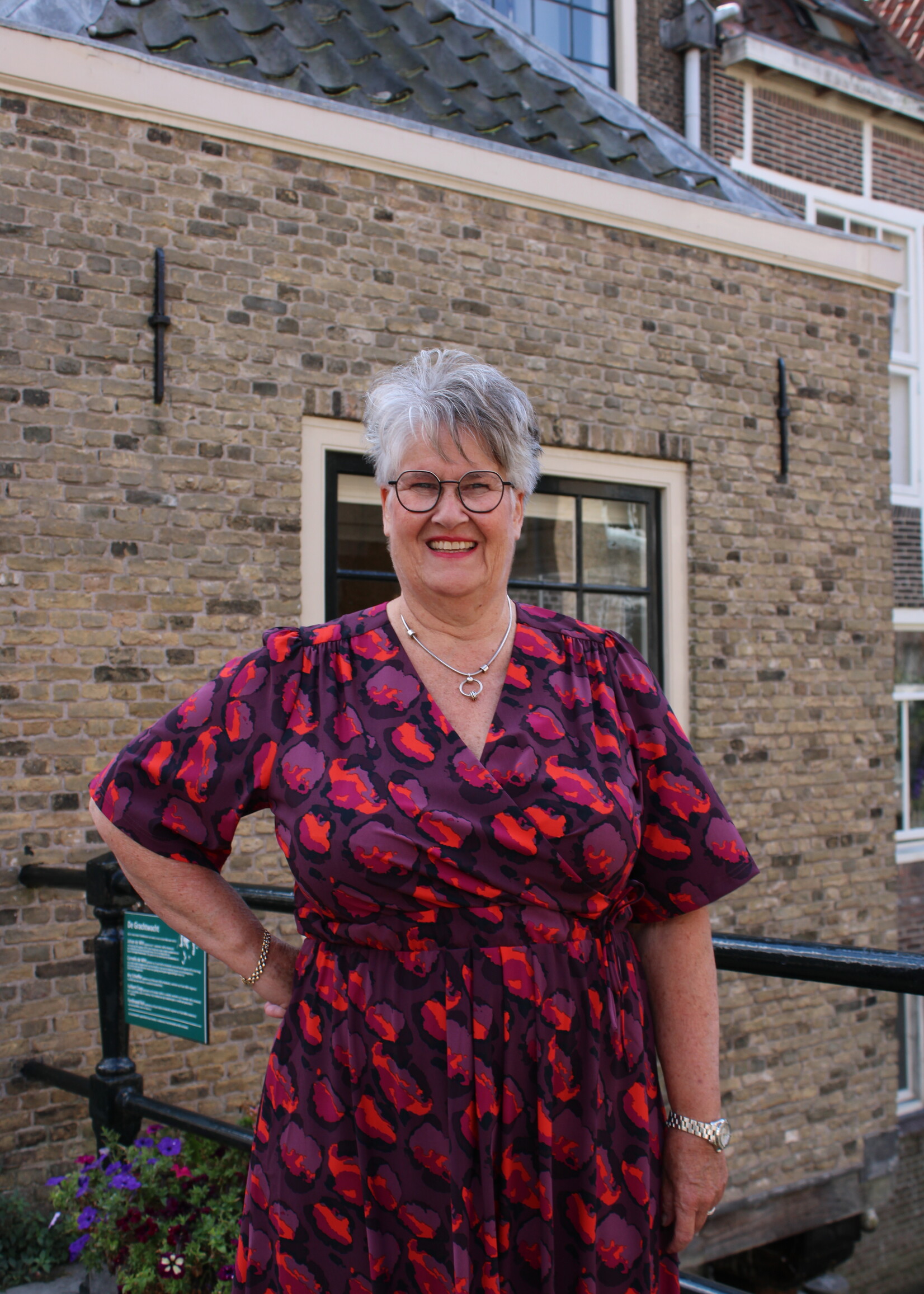 Exxcellent Shayla Dress Mauve Wine/Poppy Maat 46