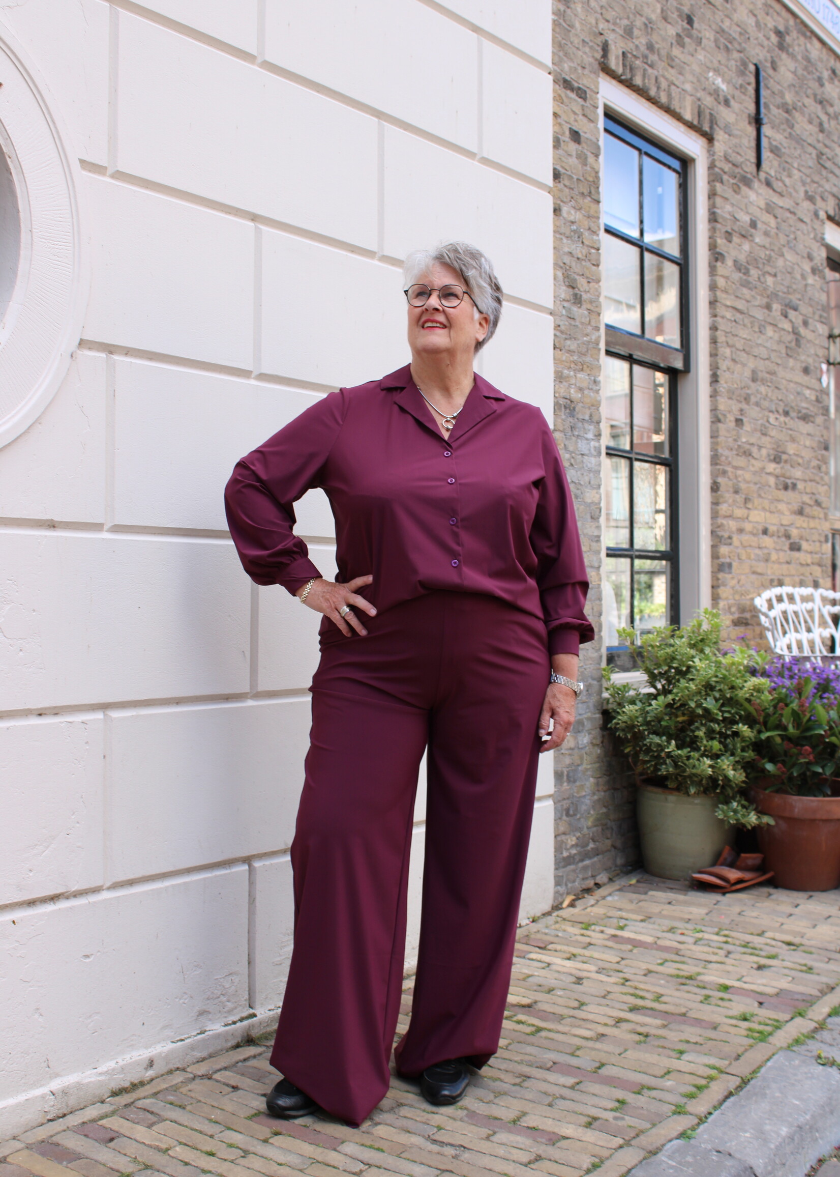 Exxcellent Sasha Blouse Mauve Wine