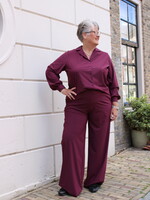 Exxcellent Shay Pants Mauve Wine