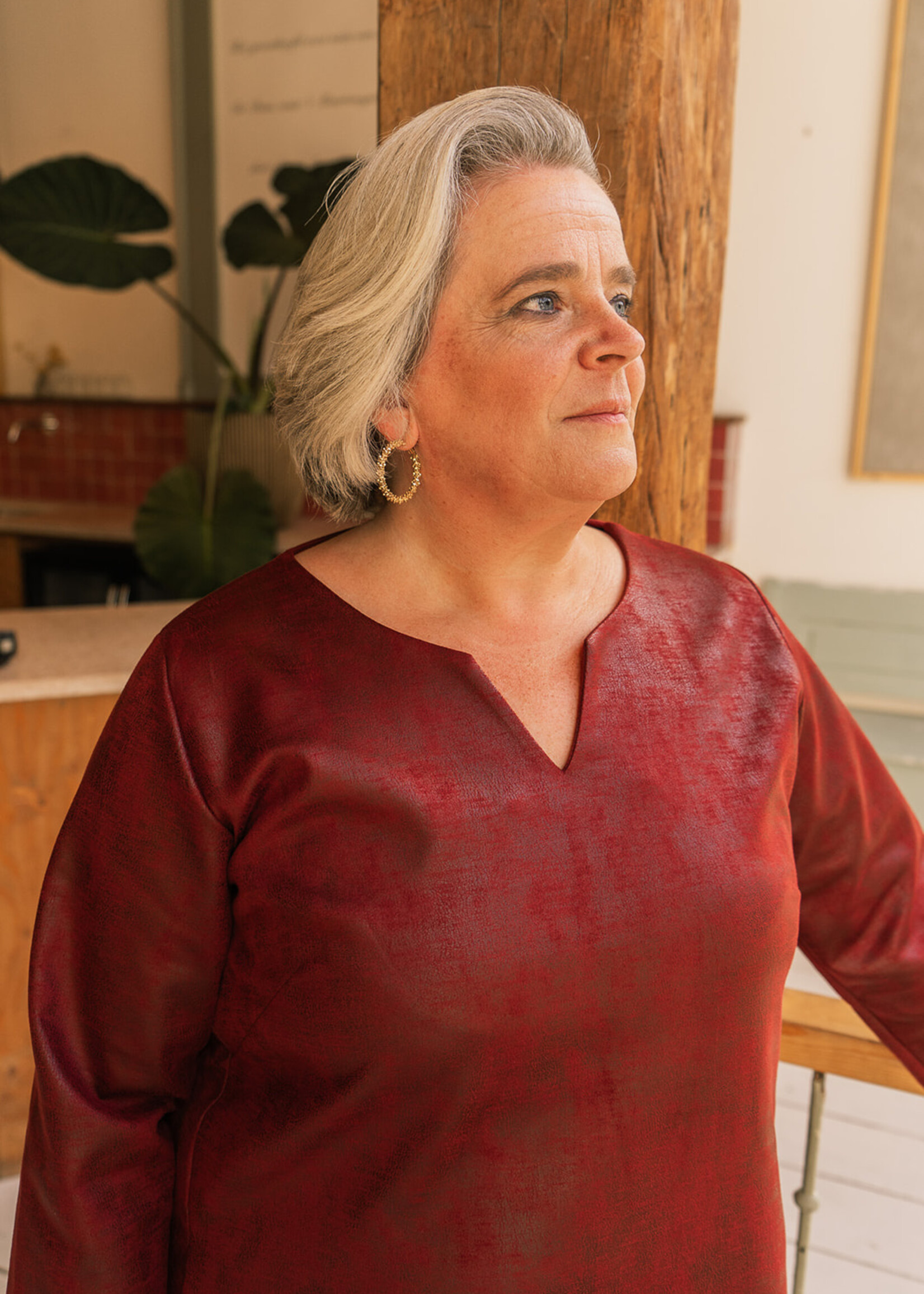 Ophilia Yara Leather Chilli Red