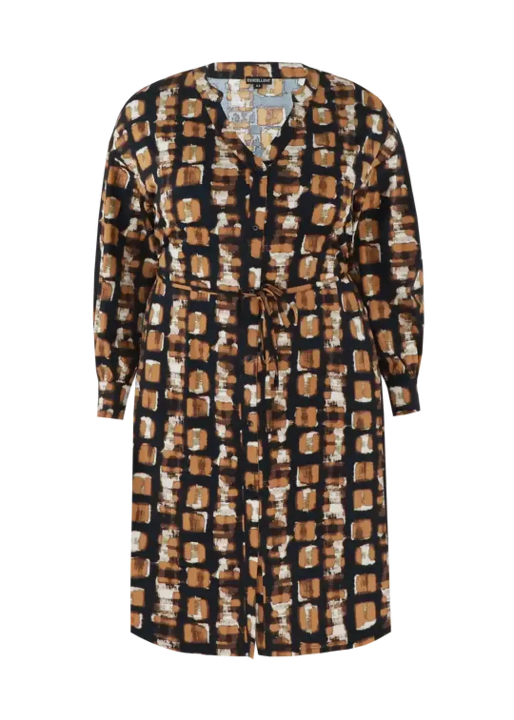 Exxcellent Brianna Dress Black/Cognac