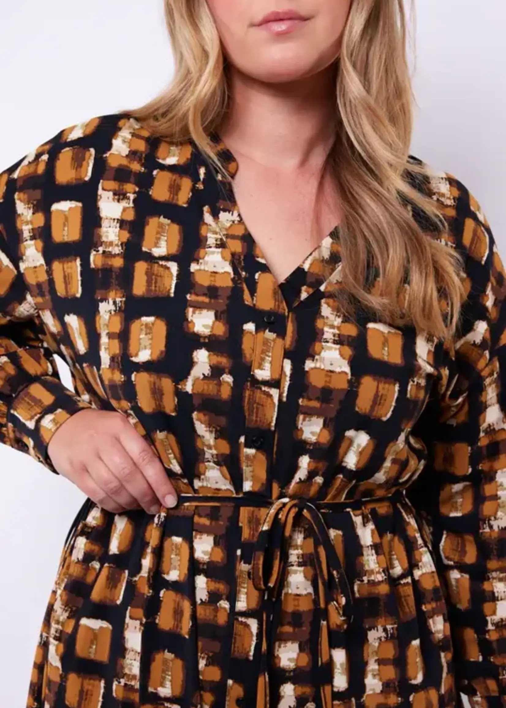 Exxcellent Brianna Dress Black/Cognac