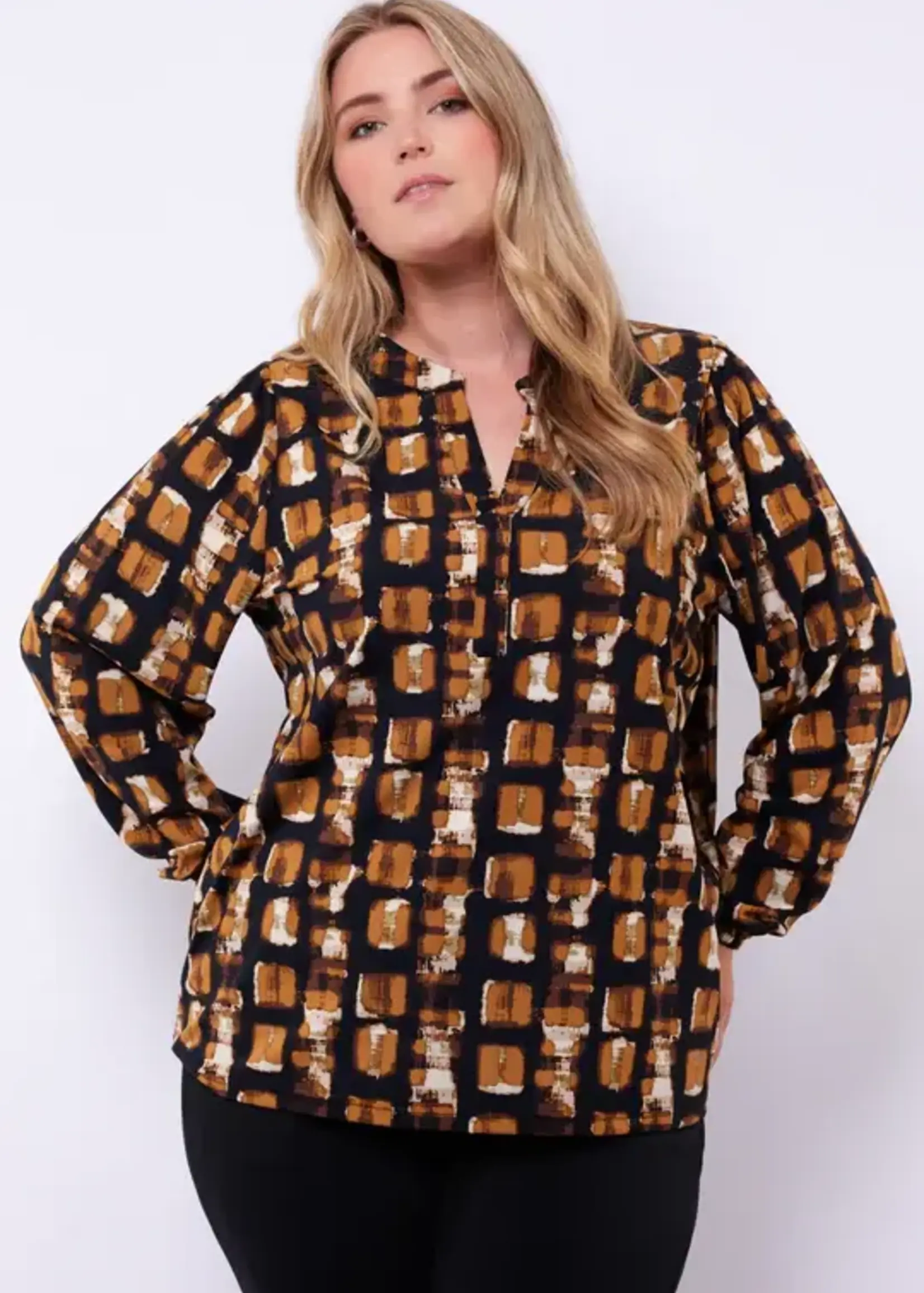 Exxcellent Camila Top Black/Cognac