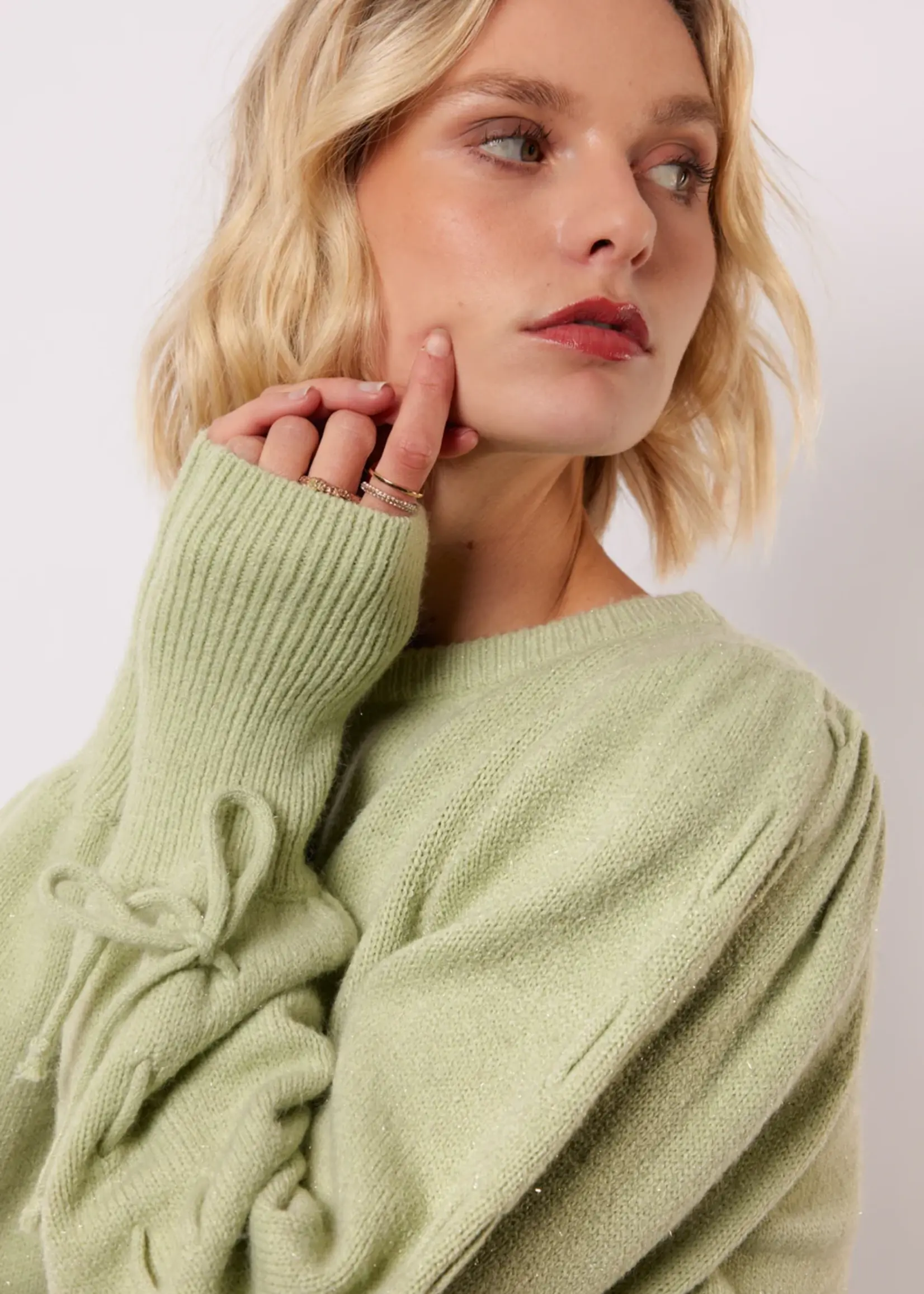 FLURESK Scottie Knit Sweater Matcha Green