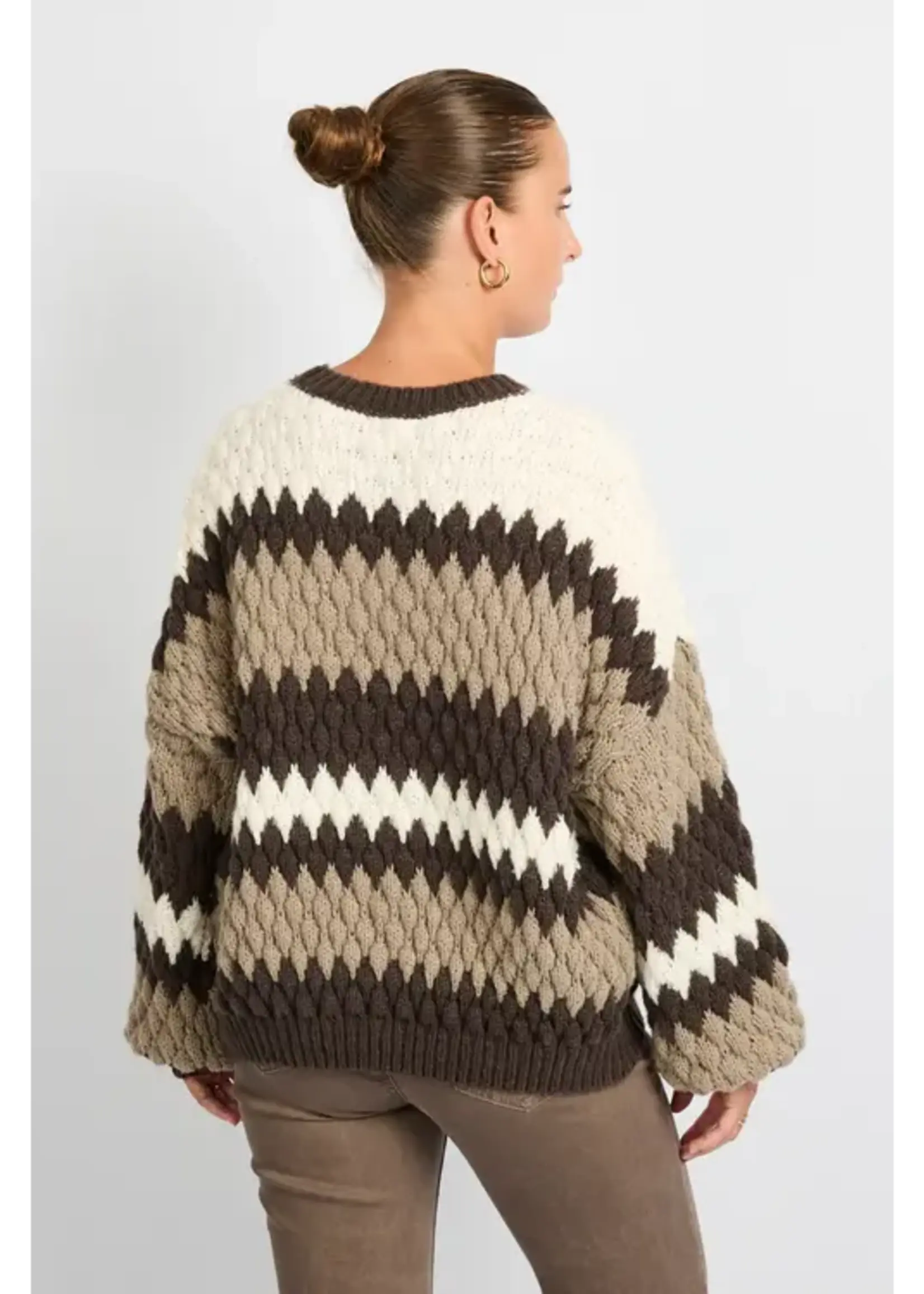 C&S The Label Kool Knit Pullover Offwhite/Cognac