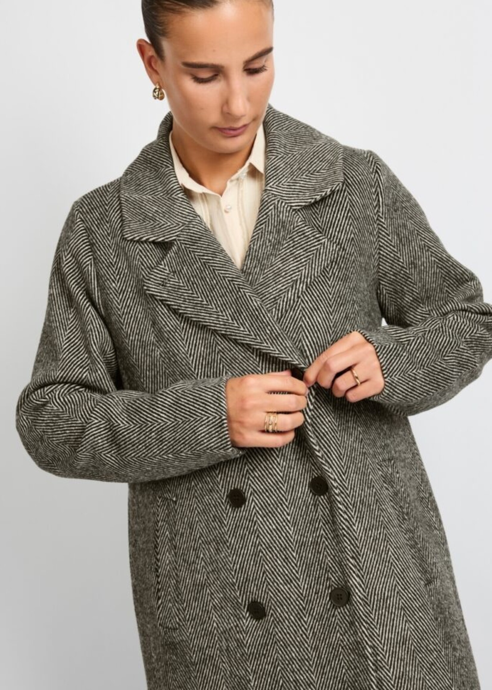 C&S The Label Olivia Coat Dark Chocolate XL