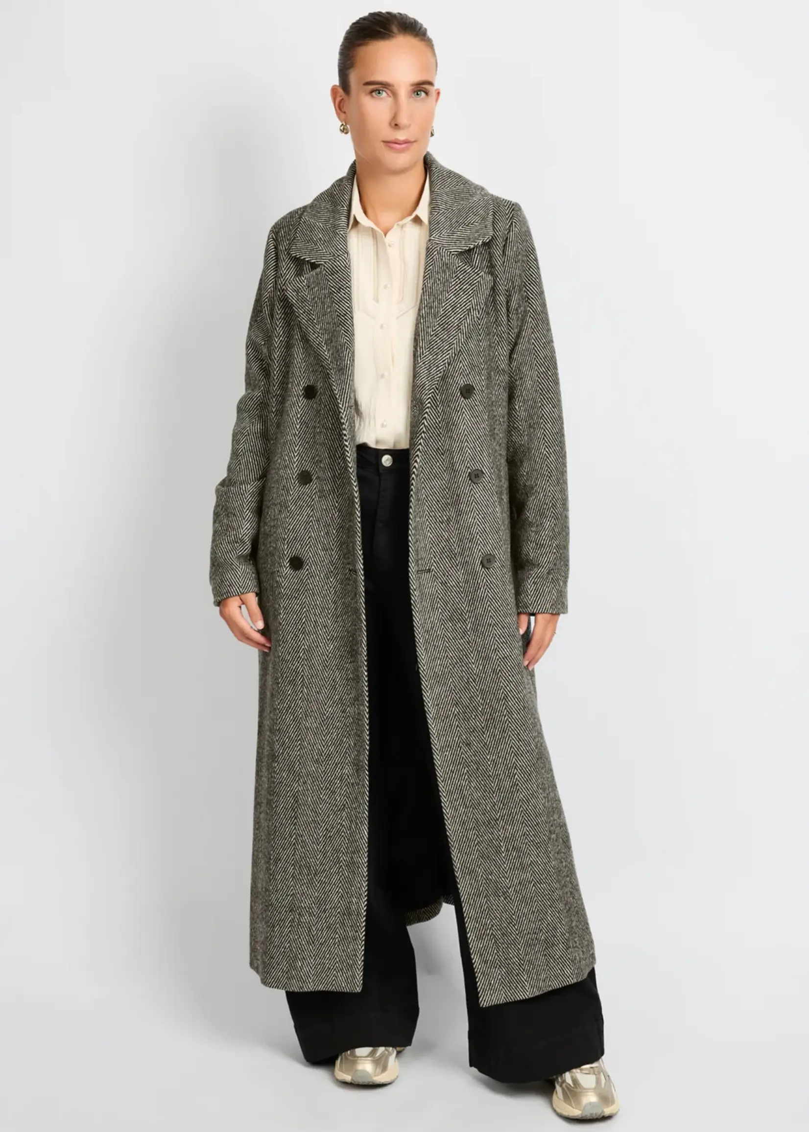 C&S The Label Olivia Coat Dark Chocolate XL