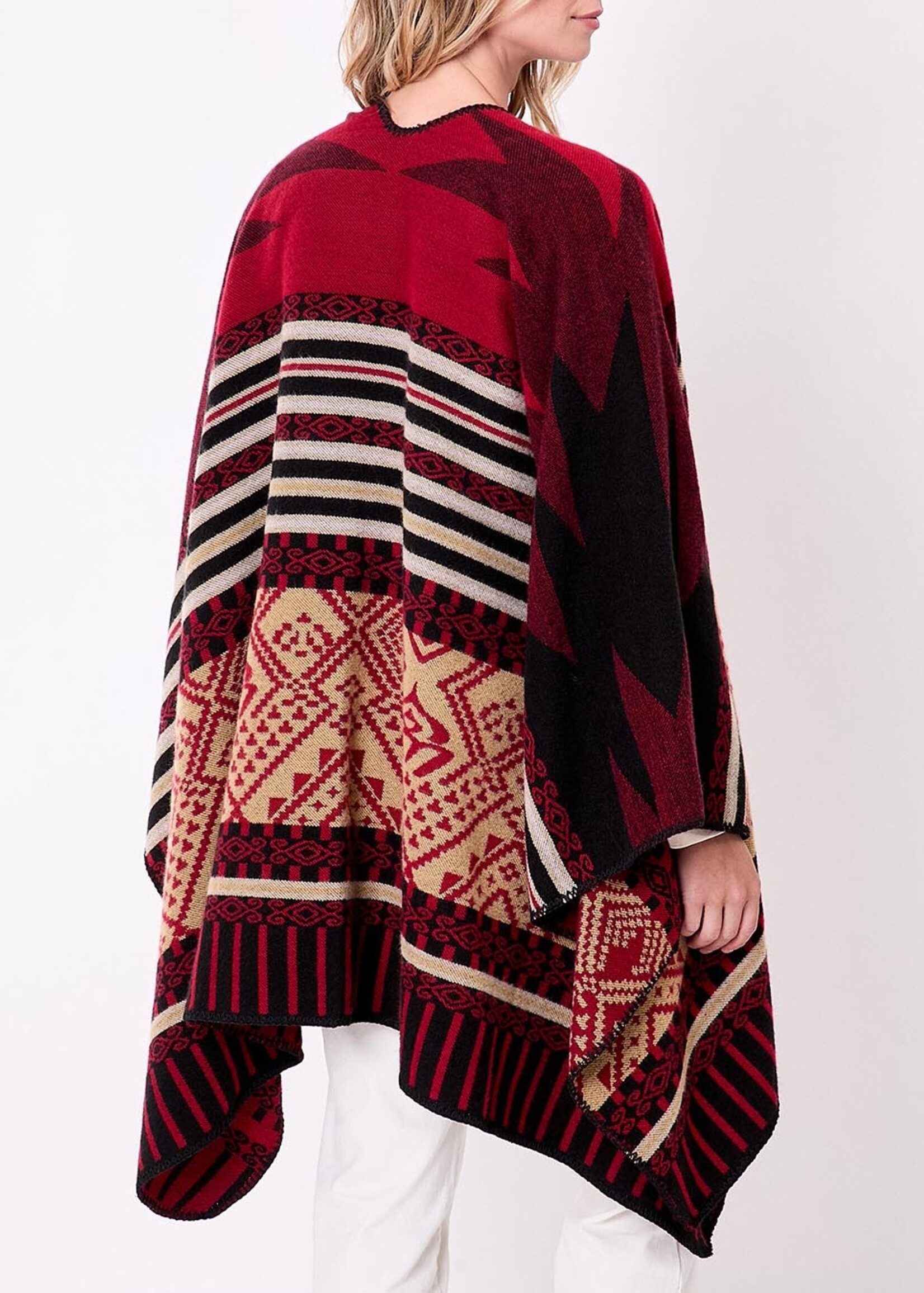 LA FIANCEE Poncho Waldo Rouge