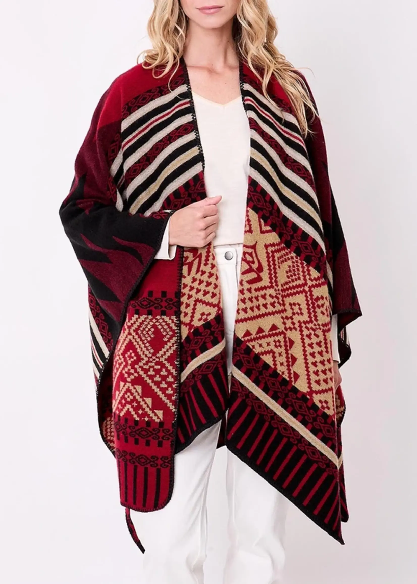 LA FIANCEE Poncho Waldo Rouge