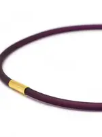 Cubes Rubber ketting, 1 lijn, Aubergine Medium