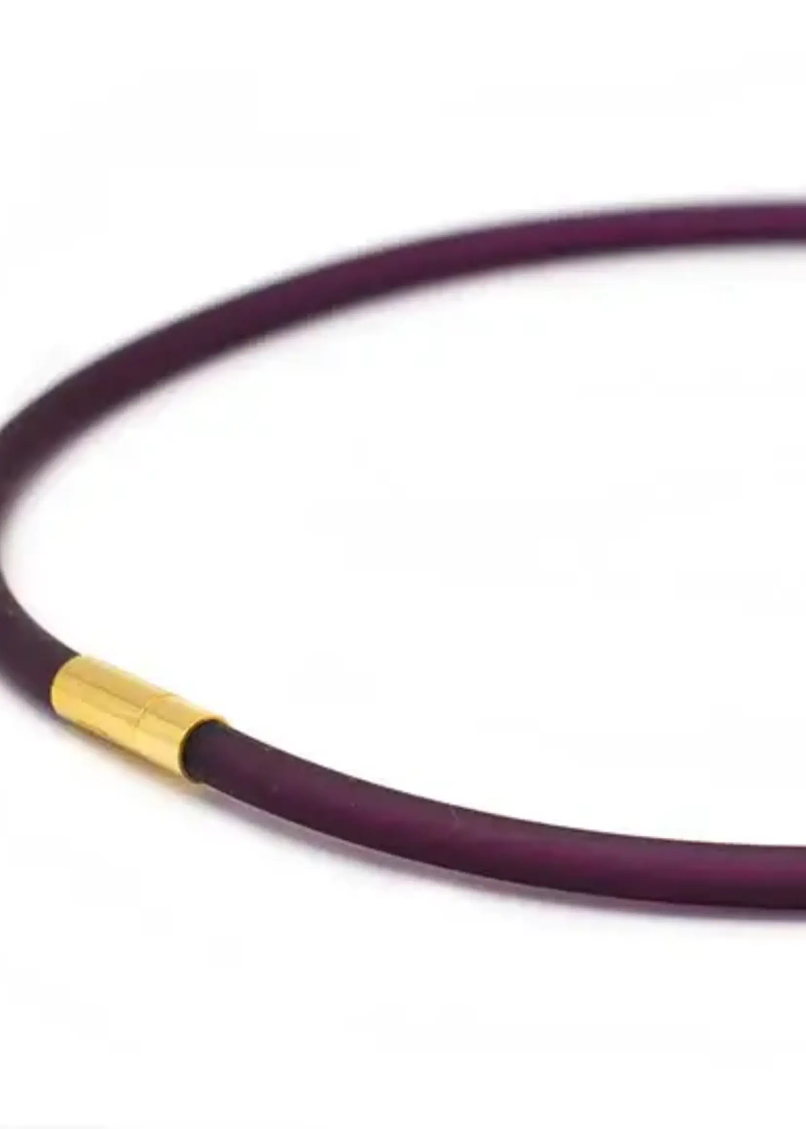 Cubes Rubber ketting, 1 lijn, Aubergine Medium