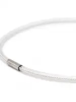 Cubes Ketting van rubber, 1 lijn, transparant zilver