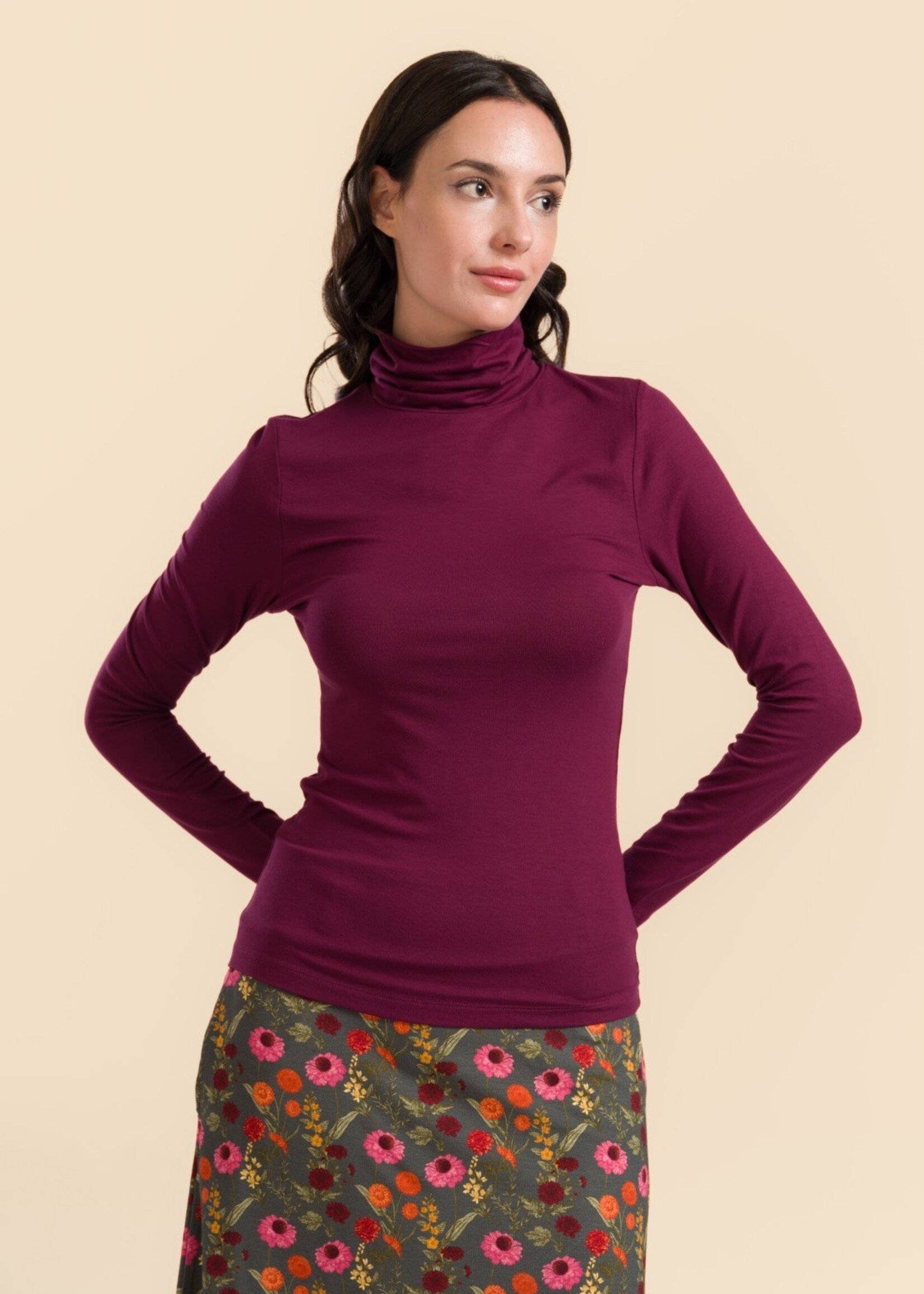 LaLamour Ruby Top LS Ecovero Plain Bordaux