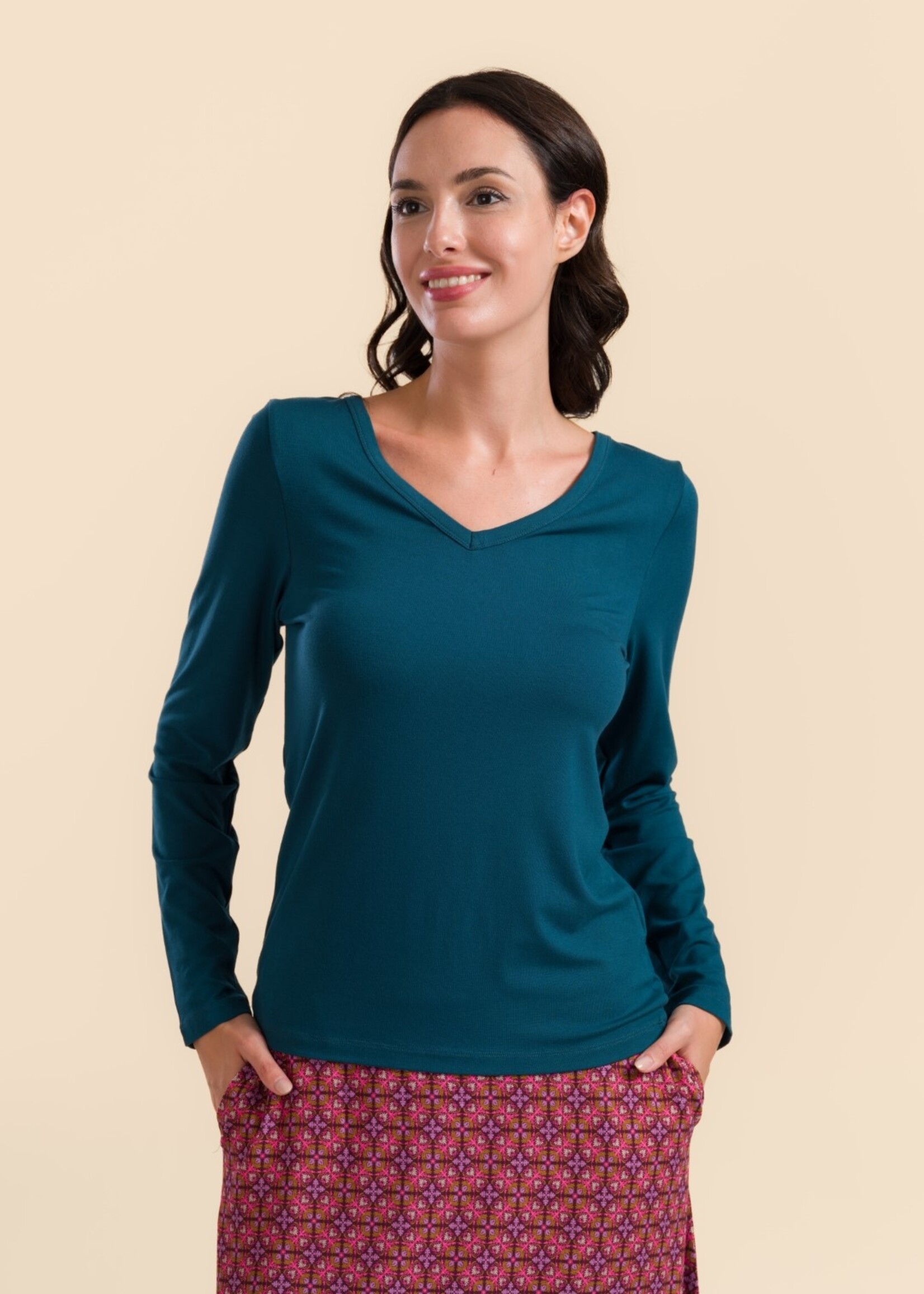 LaLamour Lynn Top Ecovero Plain Petrol