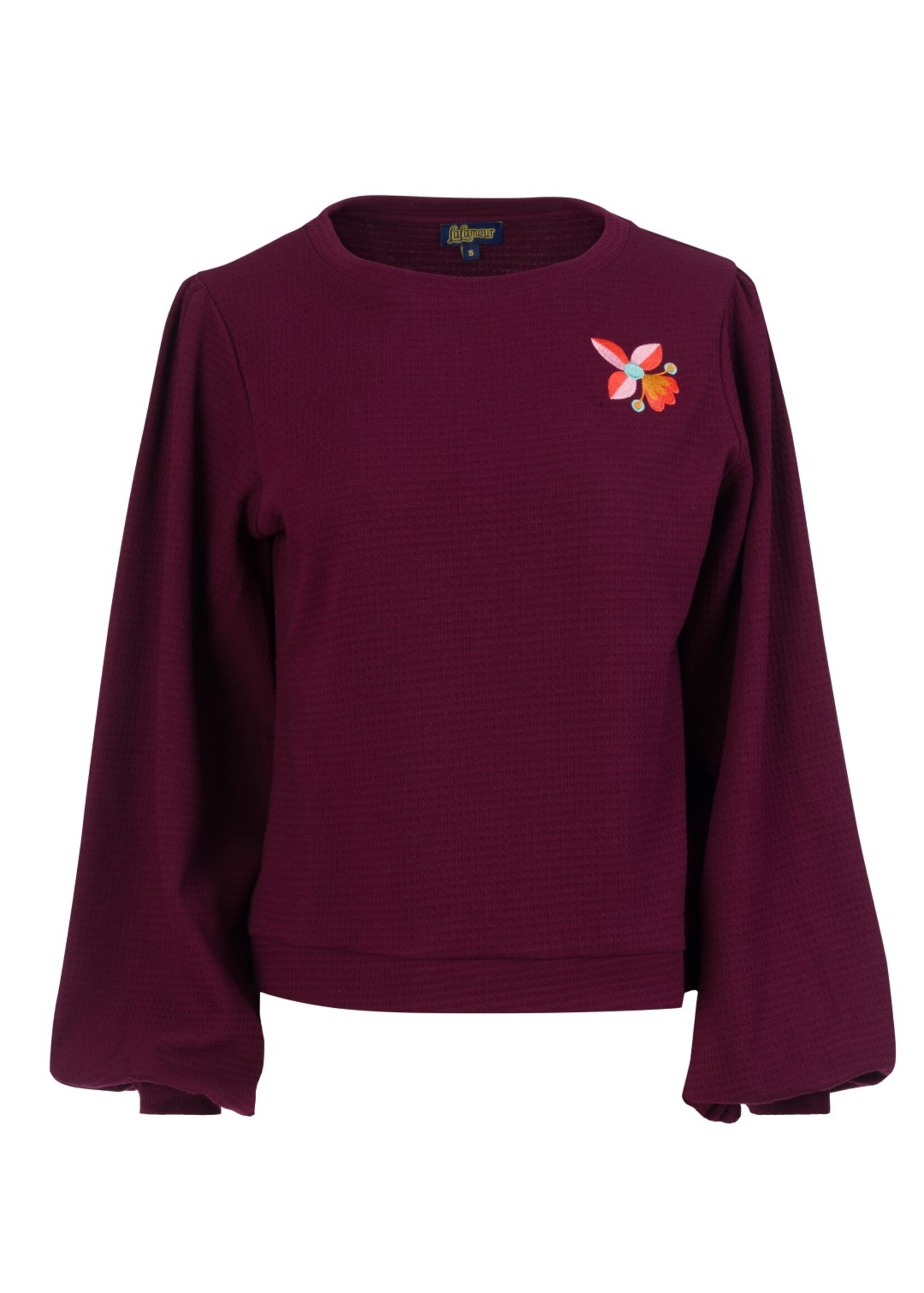 LaLamour Cathy Top LS Waffle Bordeaux