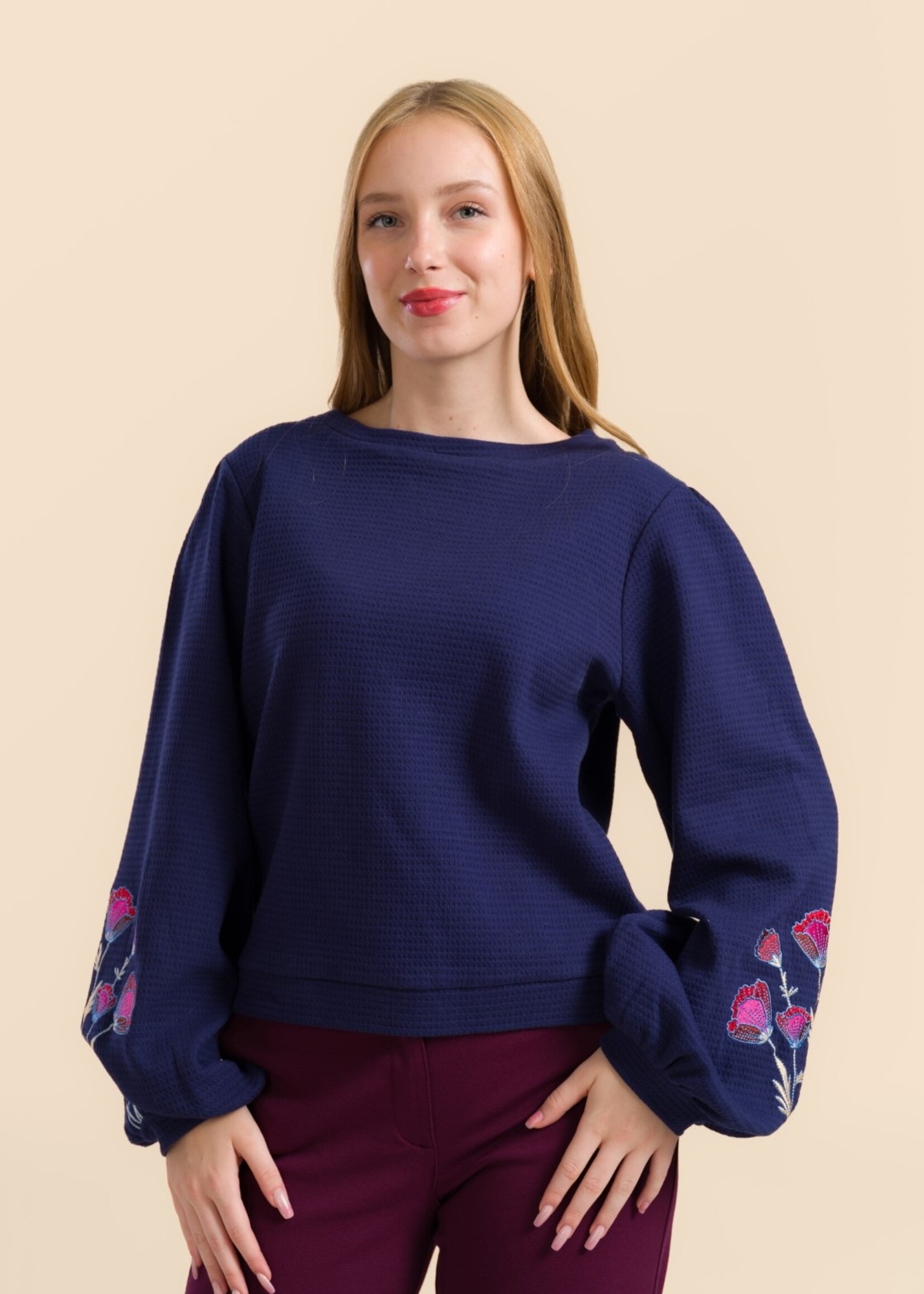 LaLamour Cathy Top LS Waffle Blue