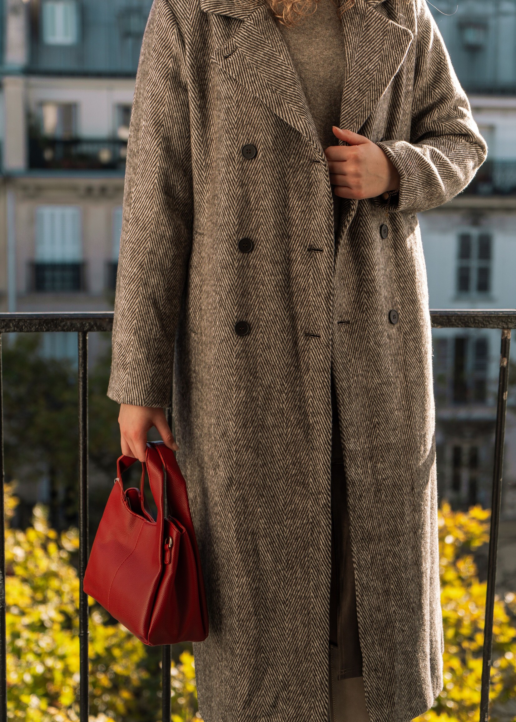 C&S The Label Olivia Coat Dark Chocolate XL