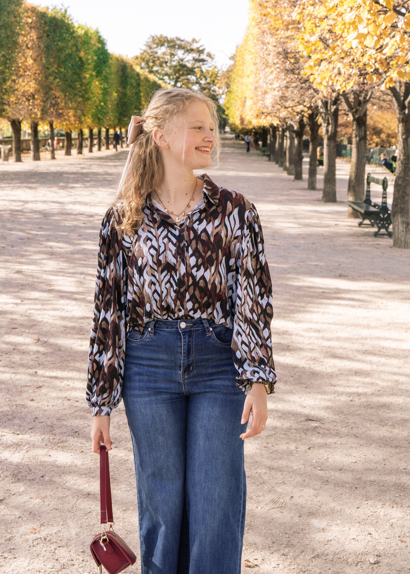 C&S The Label Lea Blouse Skyway/Bronze