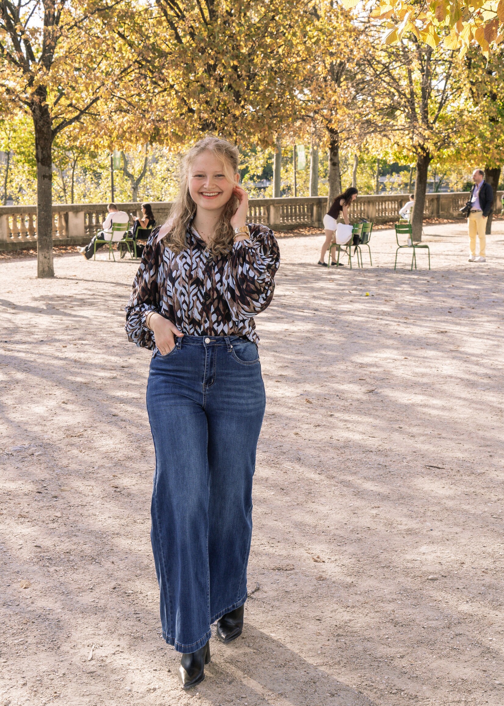 C&S The Label Lea Blouse Skyway/Bronze