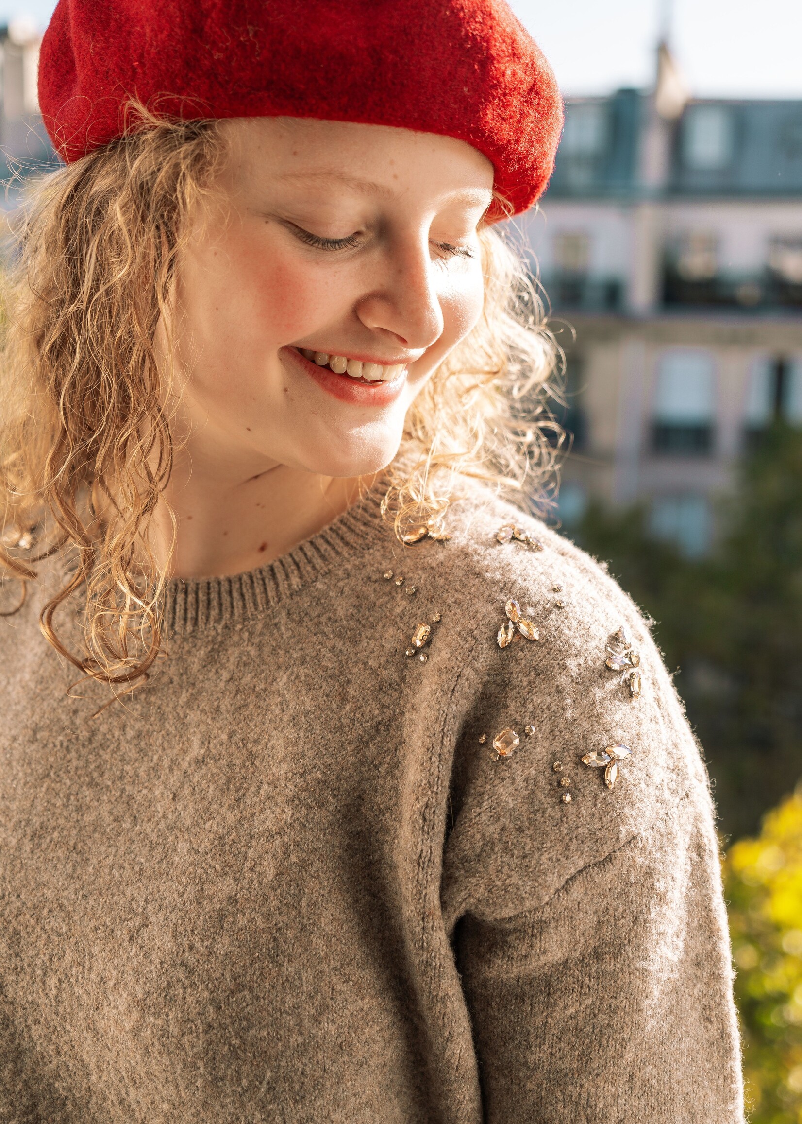 C&S The Label Kirsten Knit Pullover Bronze
