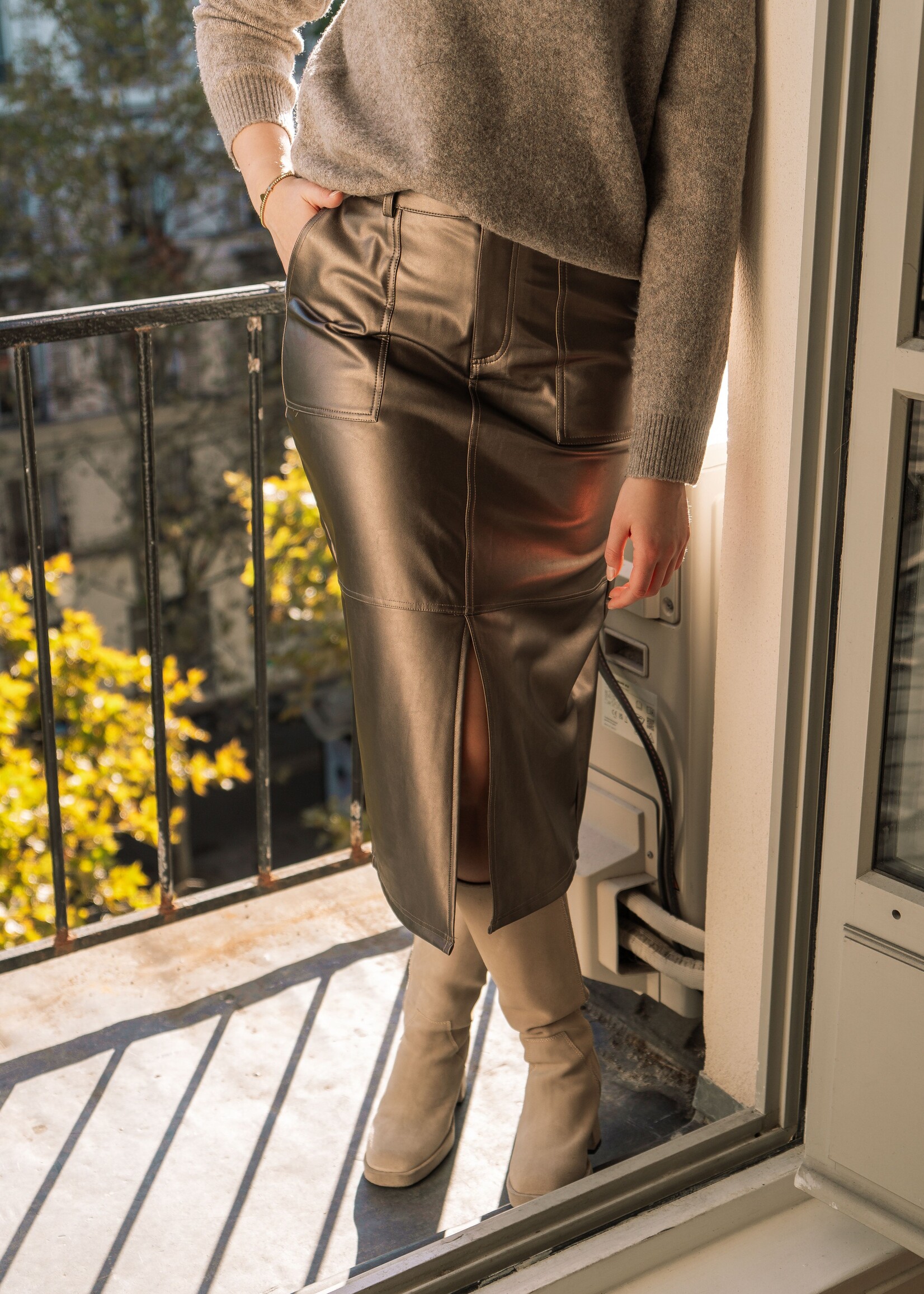 C&S The Label Sabine Skirt Bronze