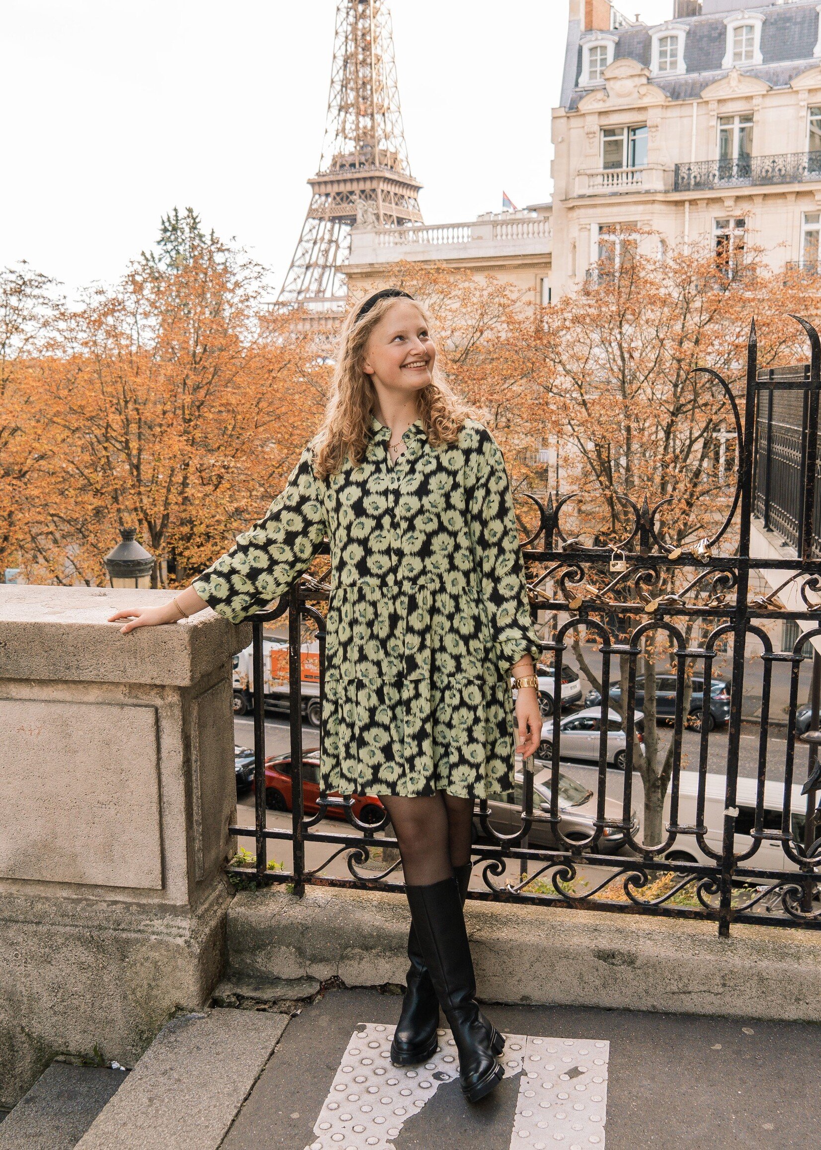 FLURESK Phebe Dress Black/Matcha Green