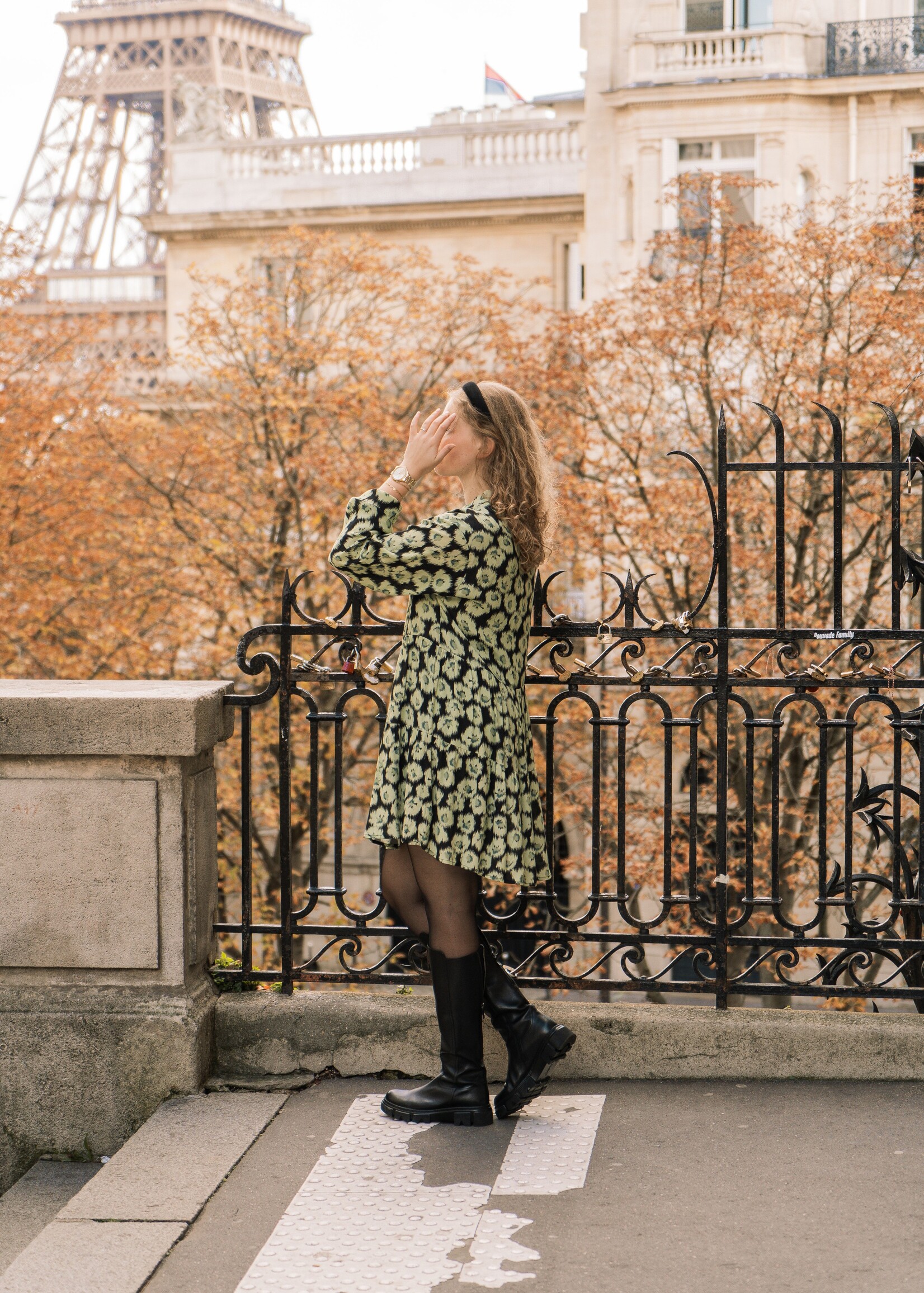FLURESK Phebe Dress Black/Matcha Green Maat 38