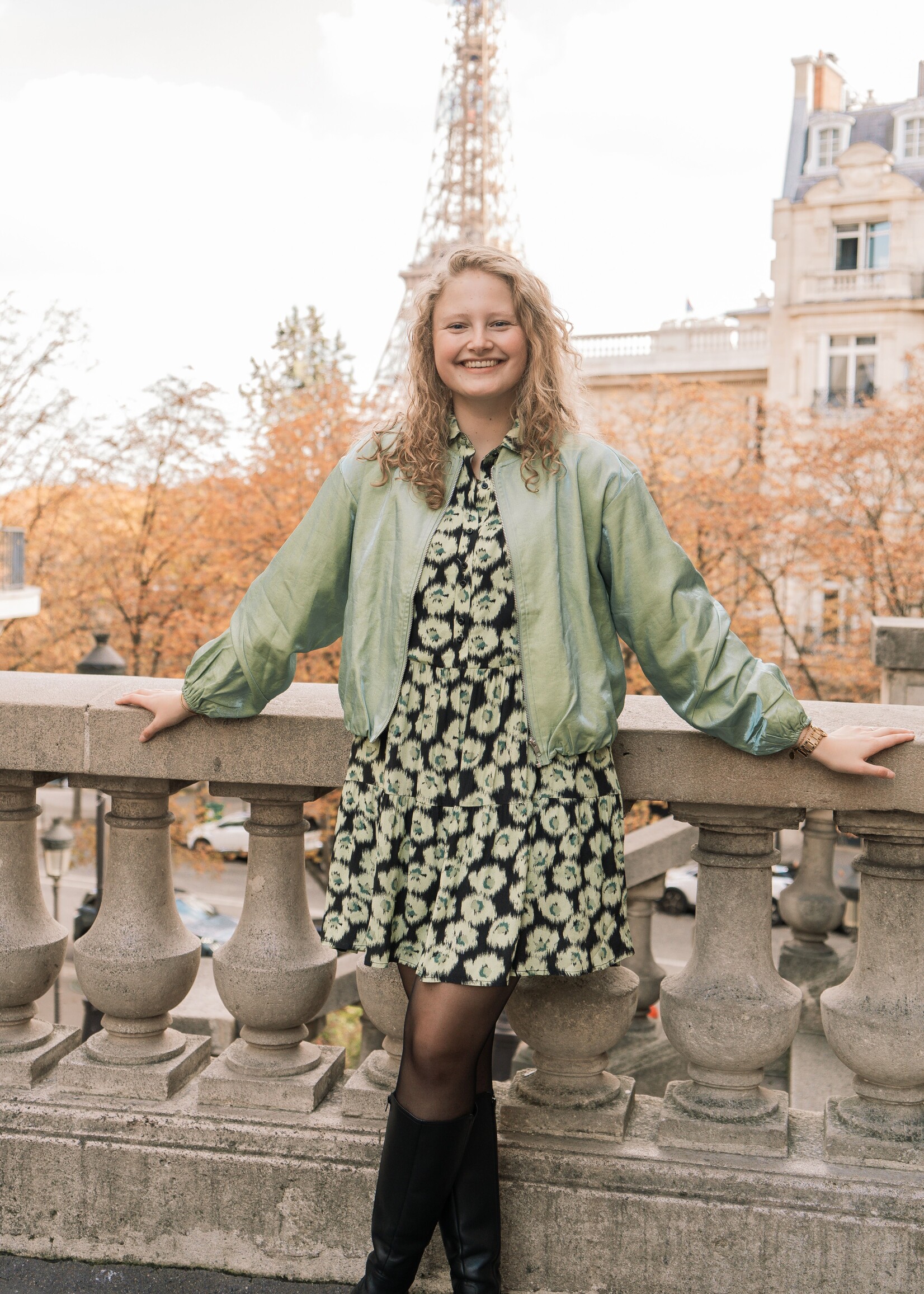 FLURESK Phebe Dress Black/Matcha Green Maat 38