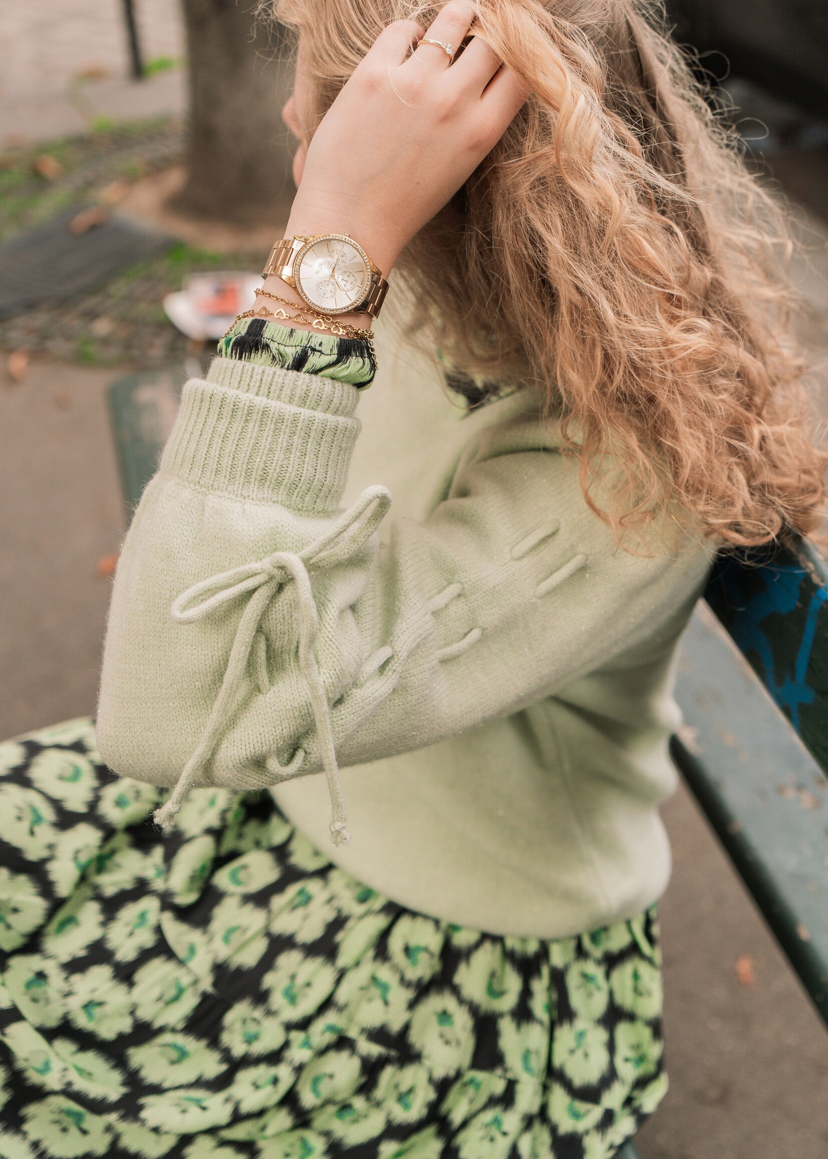 FLURESK Scottie Knit Sweater Matcha Green