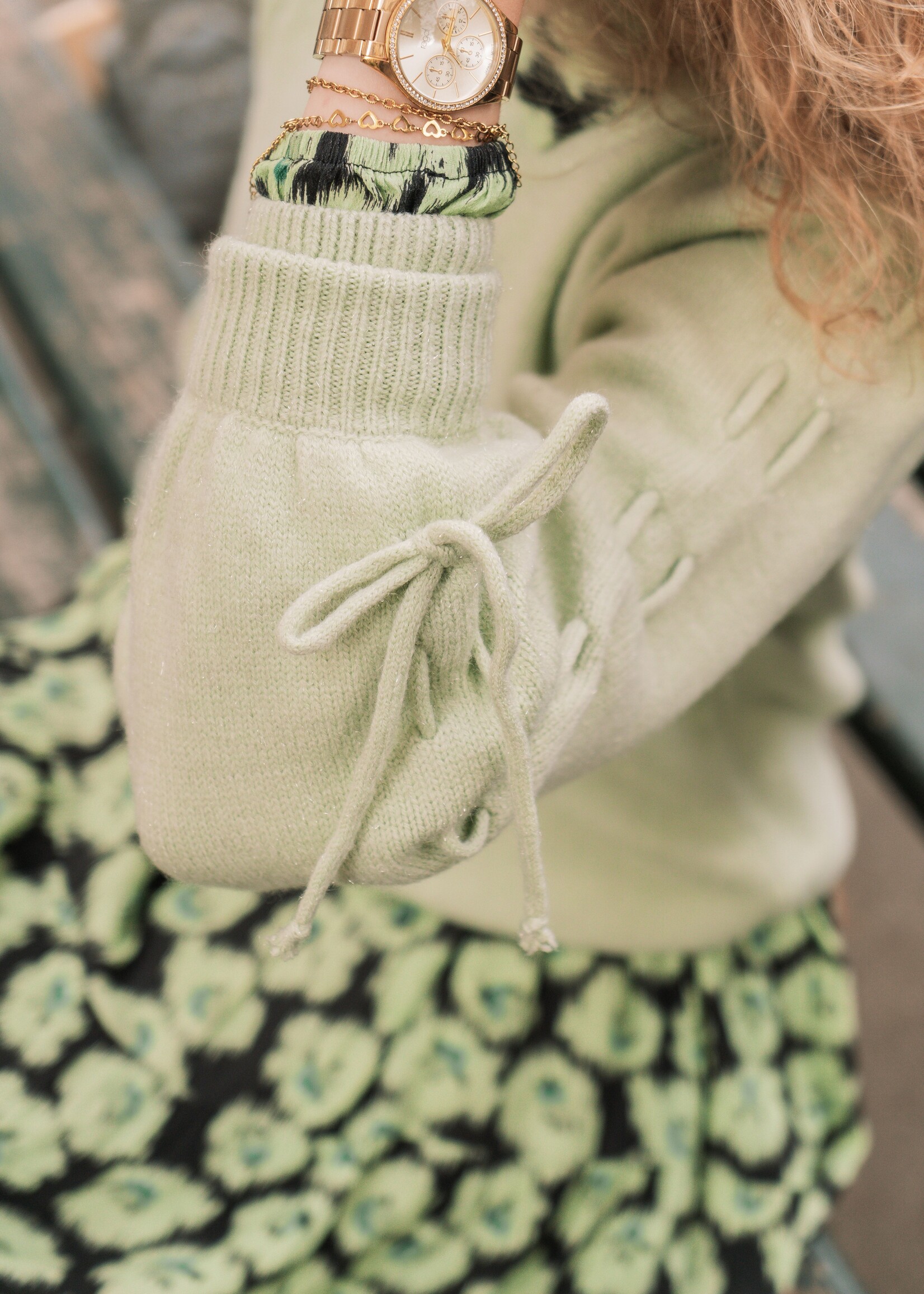 FLURESK Scottie Knit Sweater Matcha Green
