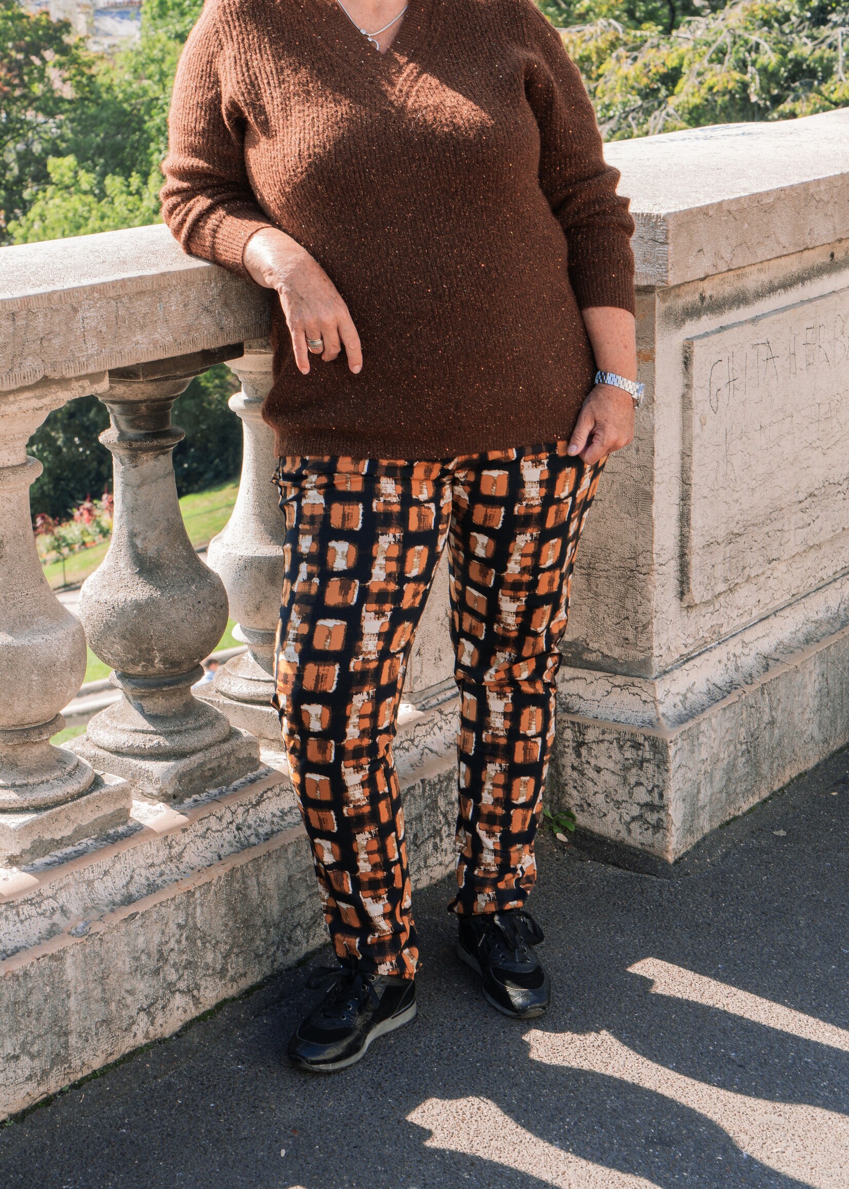 Exxcellent Tonya Pants Black/Cognac