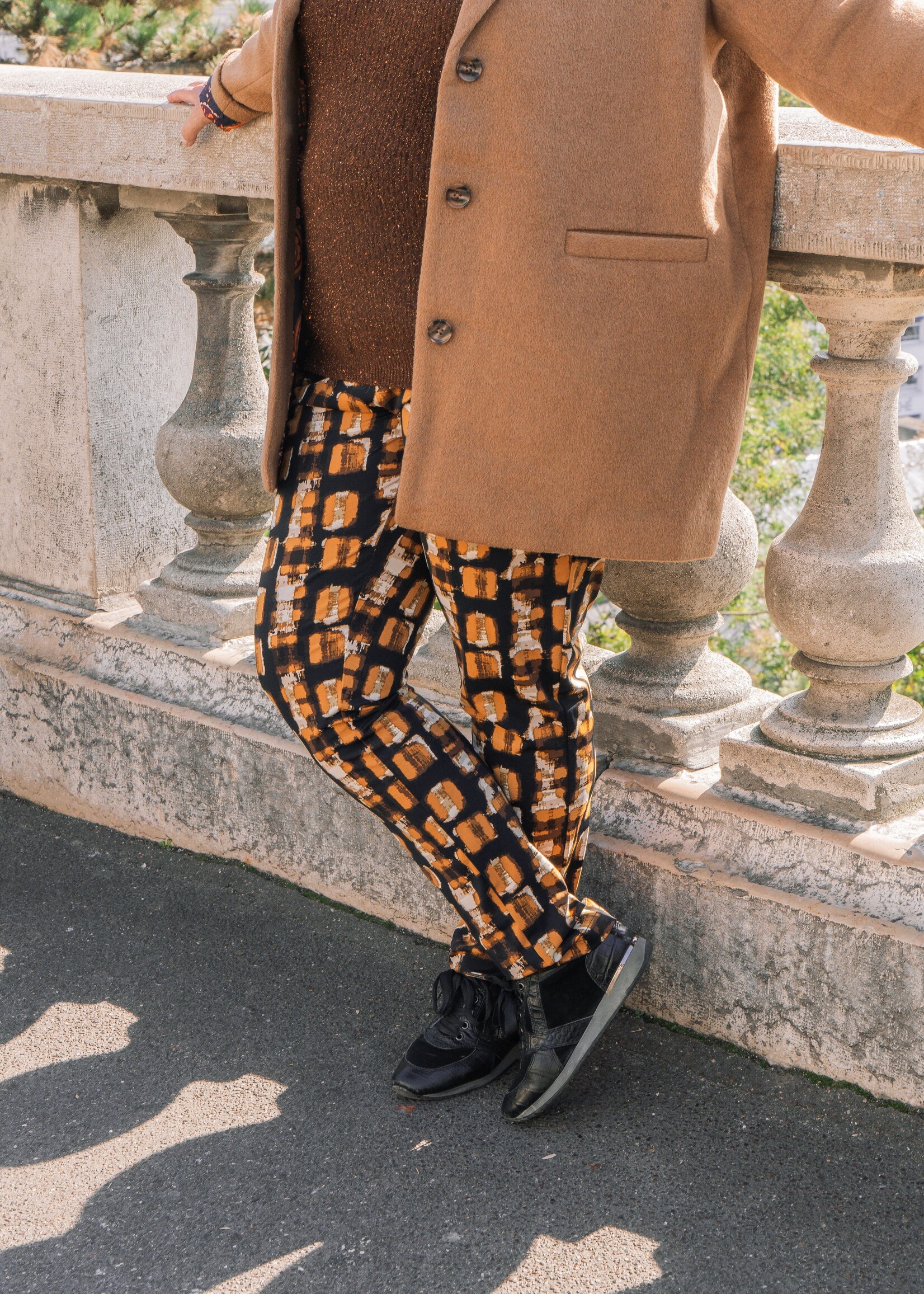 Exxcellent Tonya Pants Black/Cognac